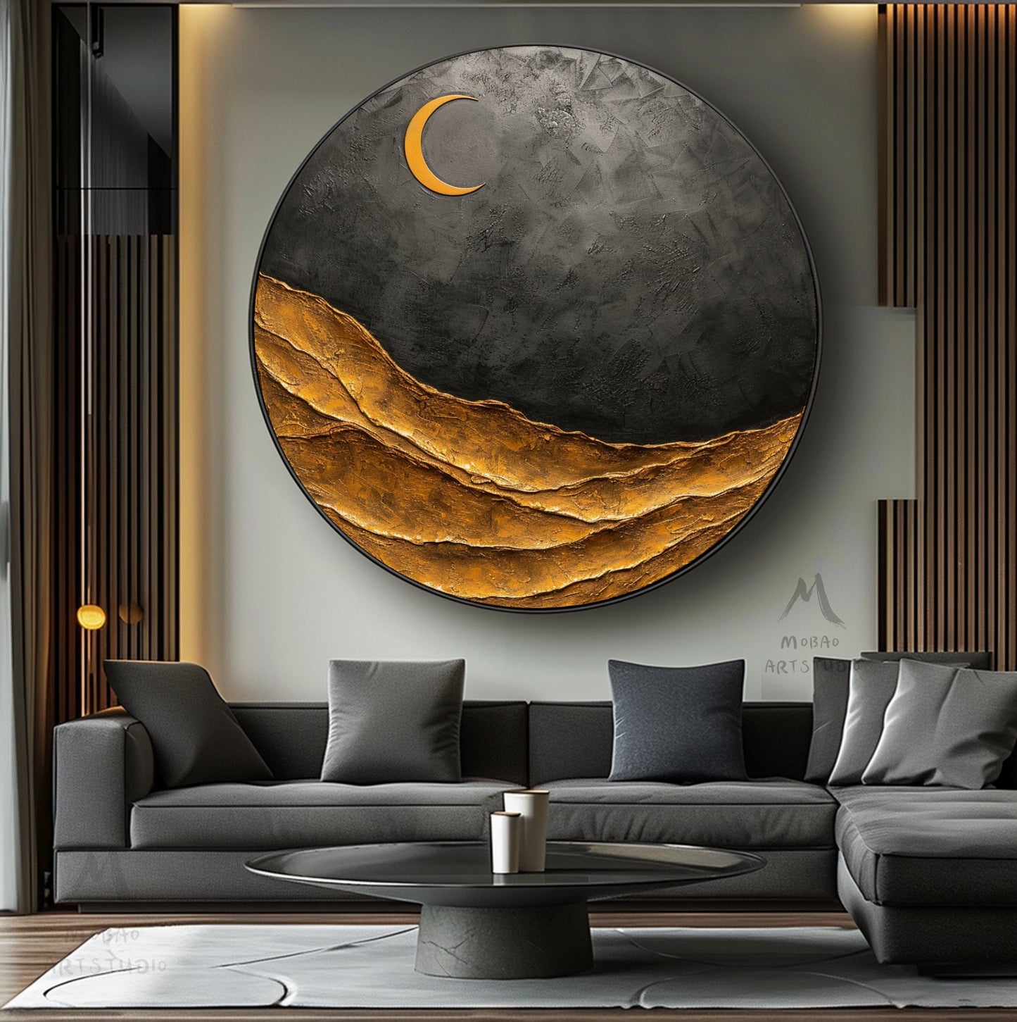 Circle Painting Gold Abstract Art Beige Textured Wall Art Beige Circle Abstract Painting Circle Beige Abstract Art Circle Beige Artwork