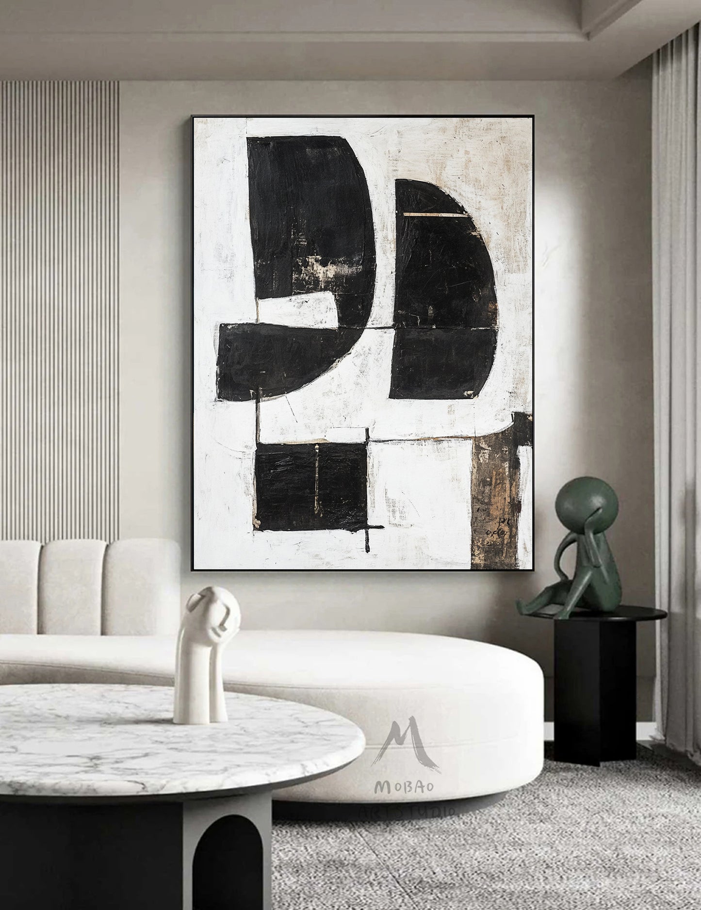 Orange Wall Art Wabi Sabi Wall Art Beige Painting Boho Wall Art Neutral Abstract Wall Art Orange Abstract Art Black Abstract Painting