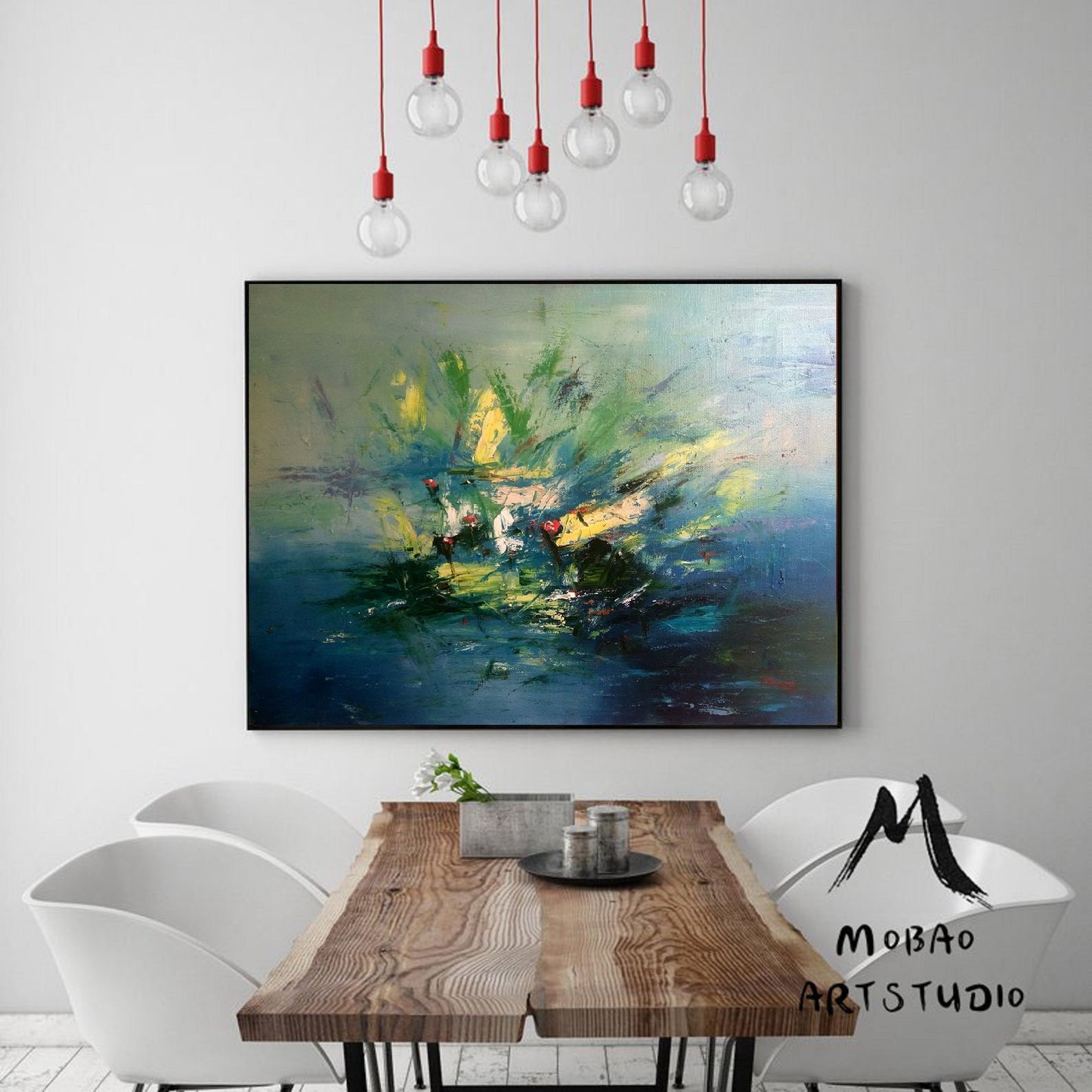 Large Green Abstract painting Green Minimalism Painting Green Wall Art Green Canvas Painting Green Abstract Art Green Canvas Wall Painting