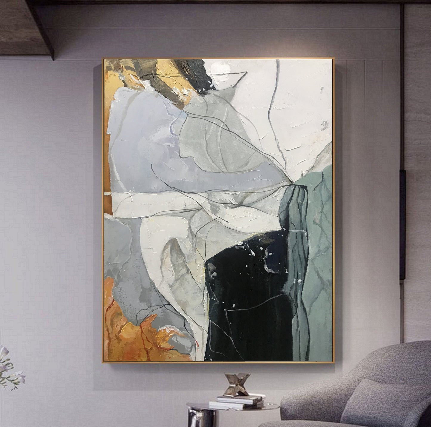 Large Original Abstract Painting,Beige Painting Gray Painting, Minimalist Abstract Painting, Abstract Painting, Large Wall Canvas Painting