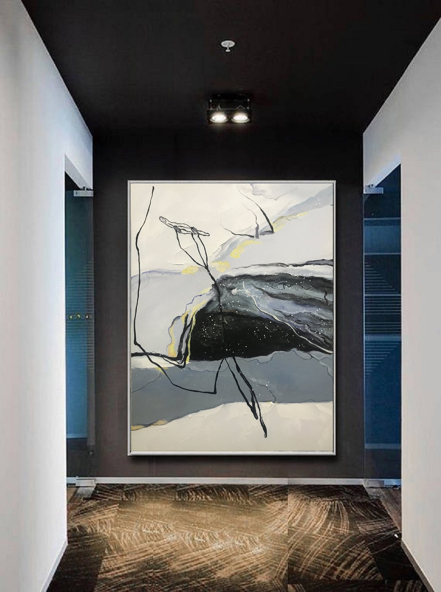 Large Wall Abstract Painting Original Minimalist Abstract Painting,Large Wall Canvas Painting,Minimalist Art,Black Painting Grsay Painting