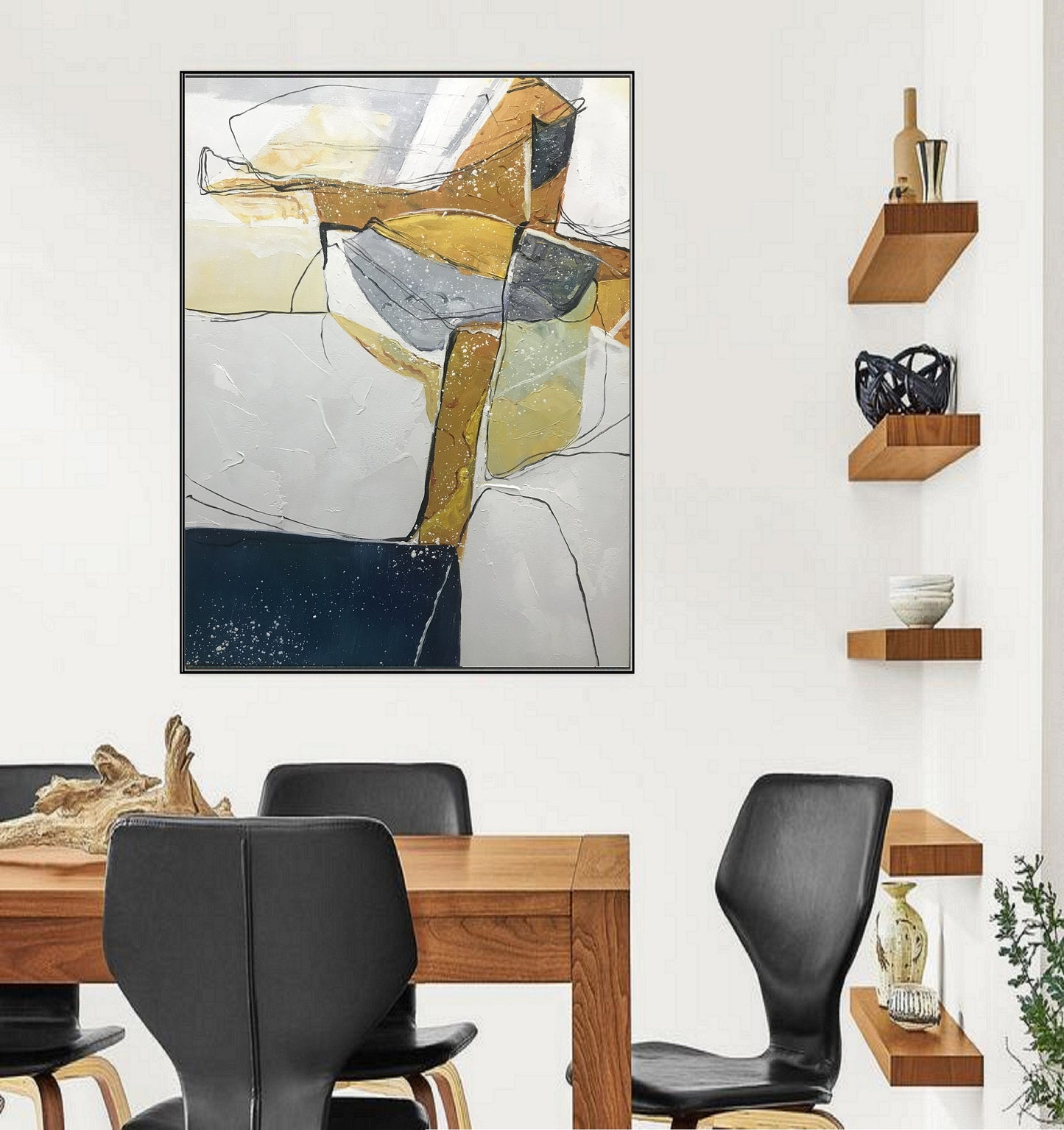 Large Abstract Painting, Minimalist Abstract Painting,Original Abstract Painting,Beige Painting Green Painting, Large Wall Canvas Painting