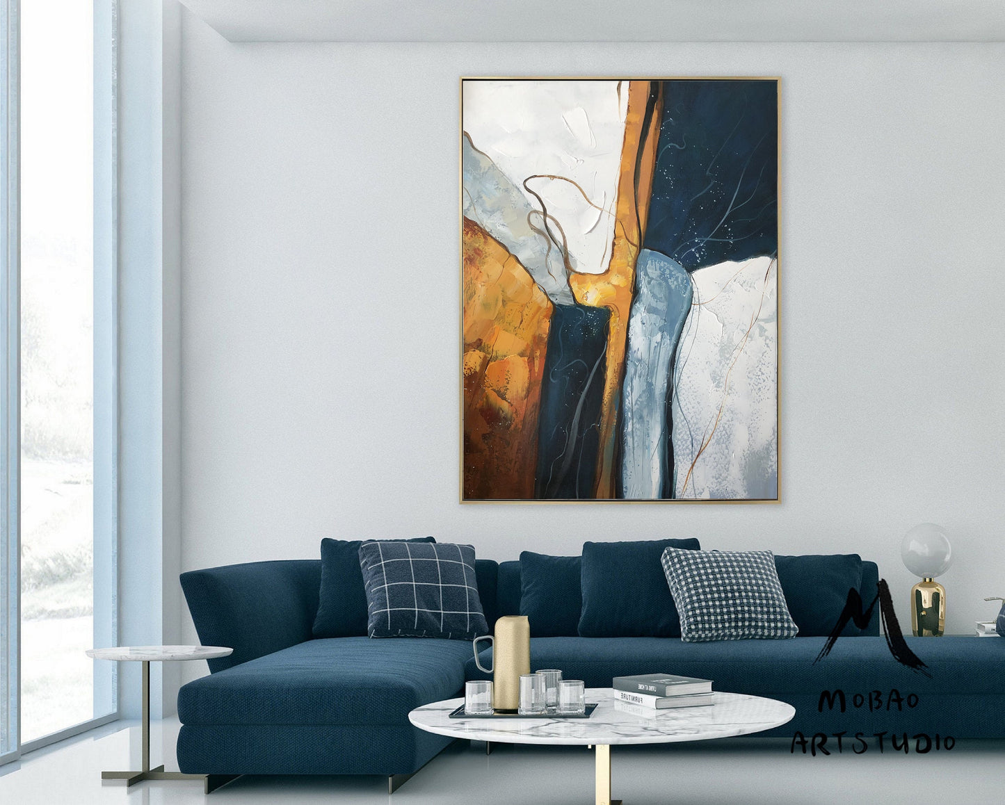 Large Abstract Painting,Dark Green Painting Gold Painting, Minimalist Painting,Original Abstract Painting, Living Room Wall Art #Volcano