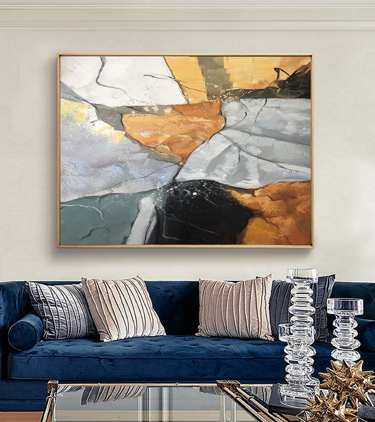 Large Abstract Painting,Gold Painting Boho Wall Art, Original Minimalist Abstract Painting, Abstract Painting, Large Wall Canvas Painting
