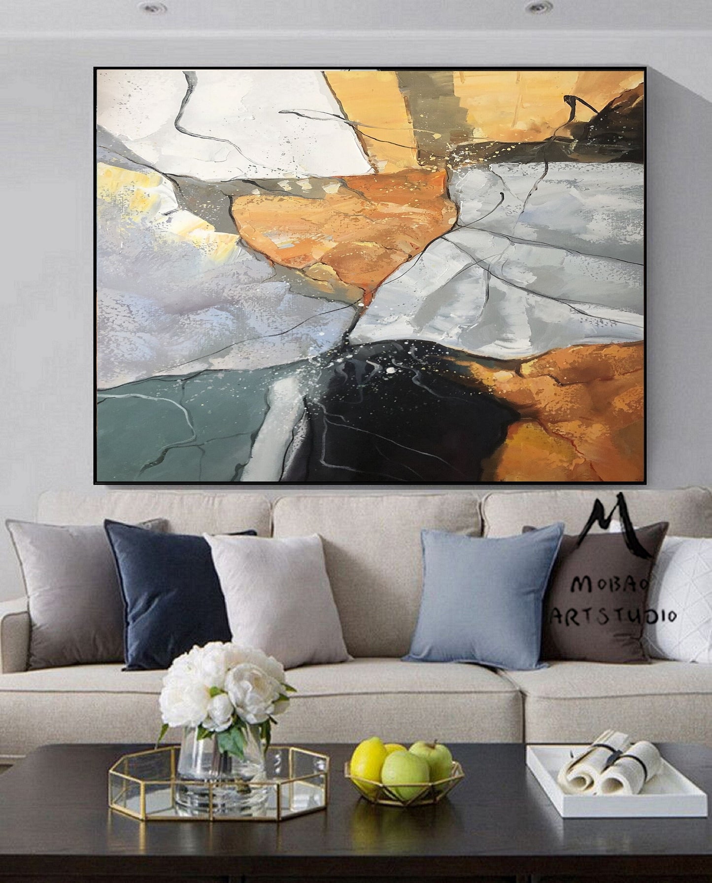 Large Abstract Painting,Gold Painting Boho Wall Art, Original Minimalist Abstract Painting, Abstract Painting, Large Wall Canvas Painting