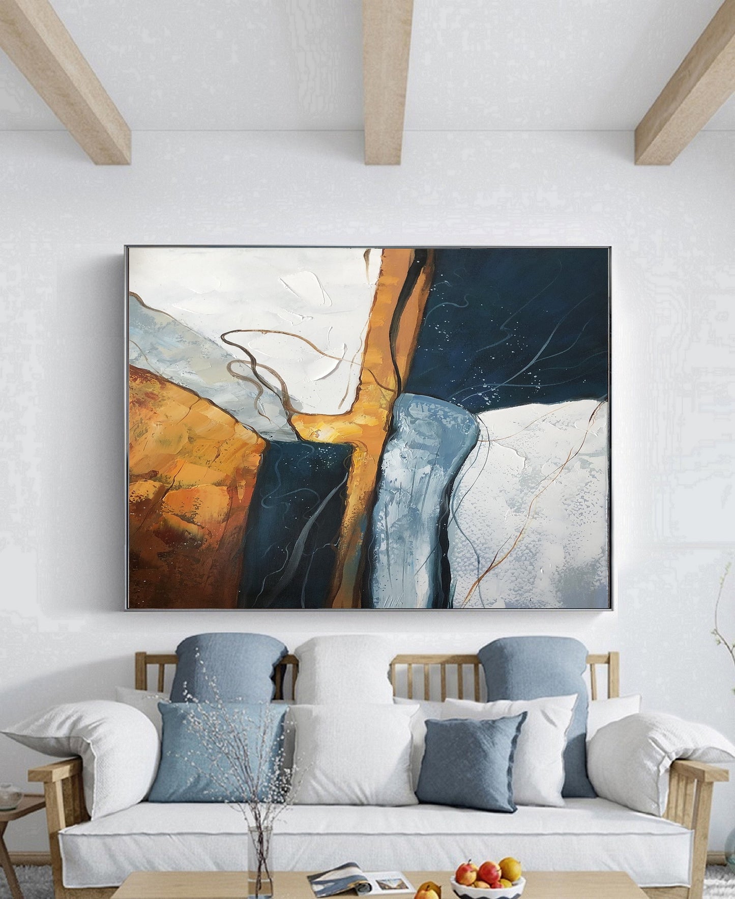 Large Gold Abstract Painting Original Green Minimalist Abstract Painting Gold Painting Beige Abstract Painting Large Wall Canvas Painting