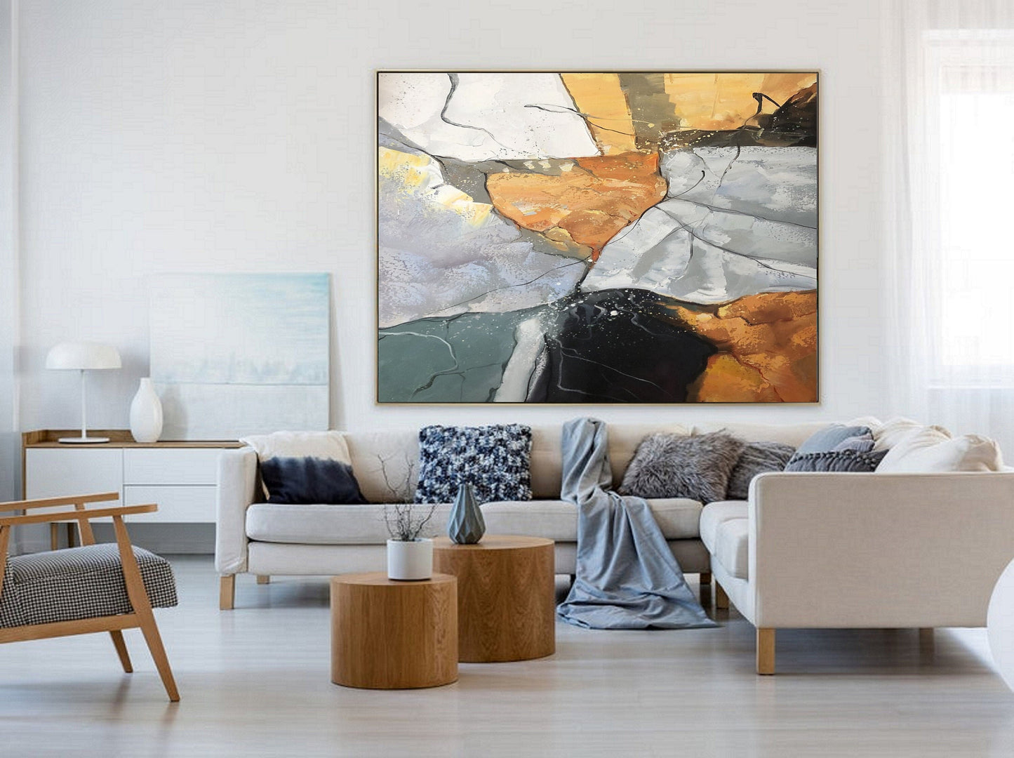 Large Abstract Painting,Gold Painting Boho Wall Art, Original Minimalist Abstract Painting, Abstract Painting, Large Wall Canvas Painting
