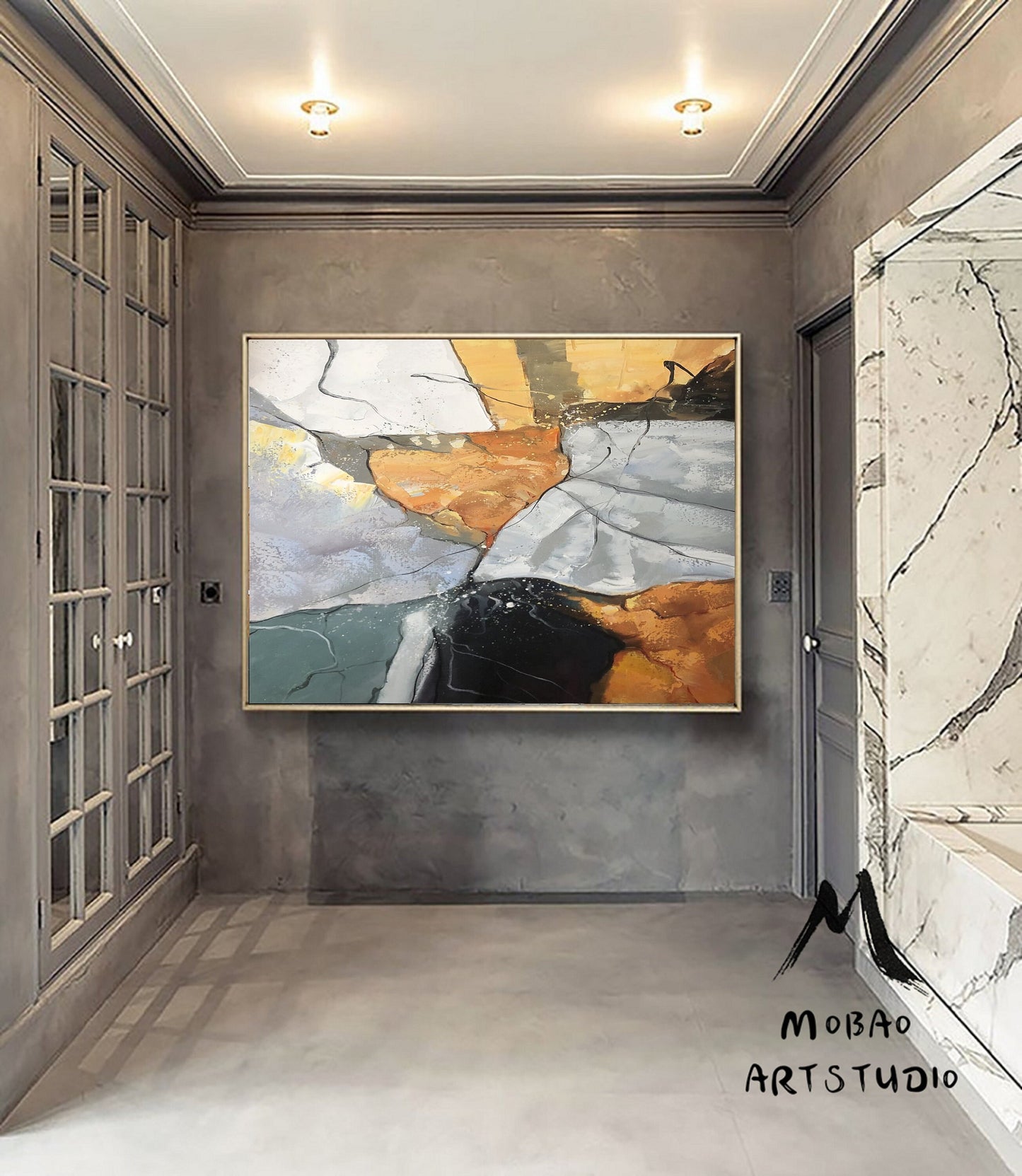 Large Abstract Painting,Gold Painting Boho Wall Art, Original Minimalist Abstract Painting, Abstract Painting, Large Wall Canvas Painting