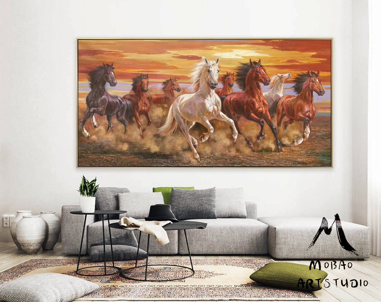Horse Painting Large Canvas Art Horse Wall Art Horse Decor Large Oil Painting Horse Oil Painting Large Wall Art Living Room Art #M5335