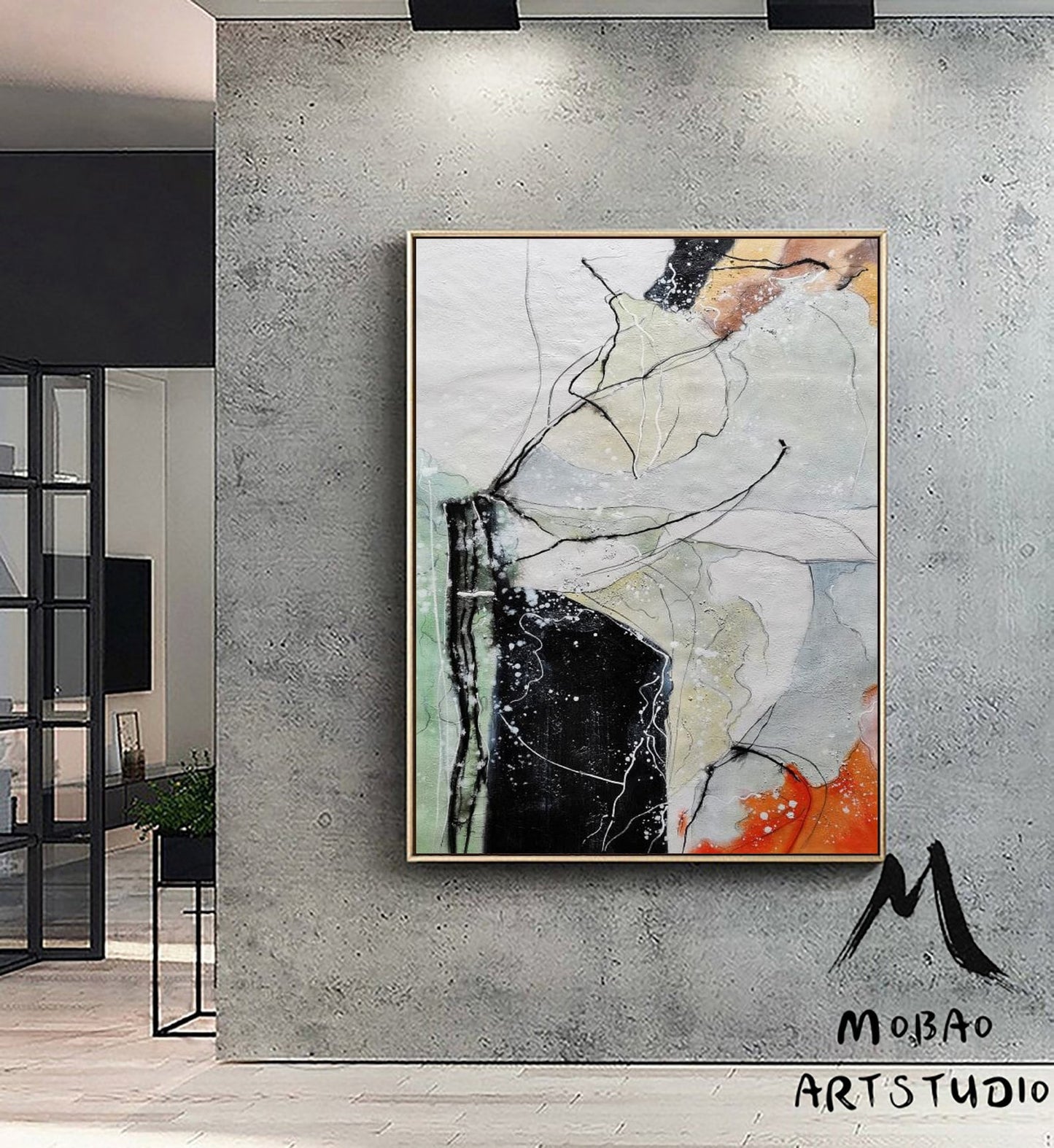 Large Original Abstract Painting,Black Painting Gray Painting, Minimalist Abstract Painting, Abstract Painting, Large Wall Canvas Painting