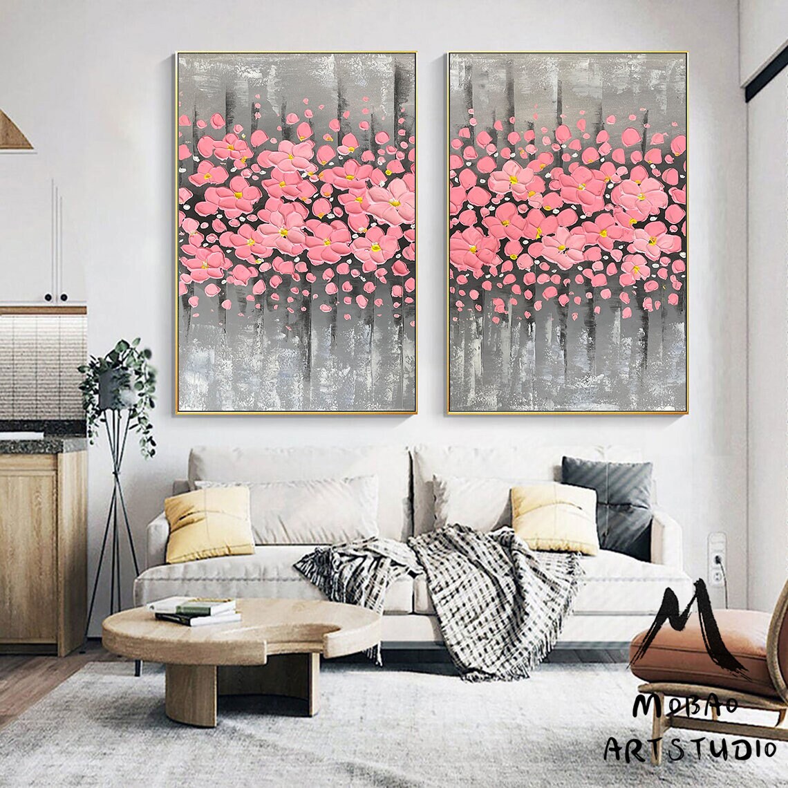 Original Pink Flower 3D Textured Painting, Large Wall Art, Palette Knife Painting, 3D Oil Painting Flower On Canvas, Handmade Art Painting