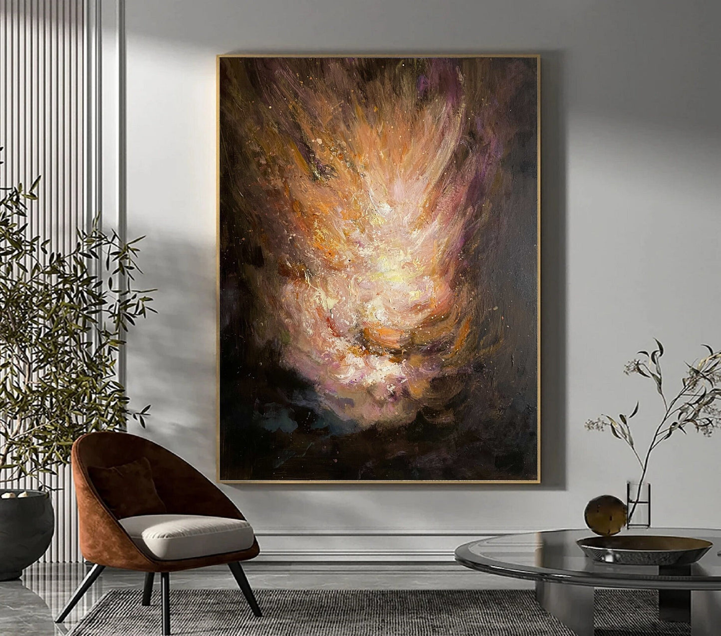 Original Abstract Painting Orange Abstract Painting Pink Abstract Painting Purple Abstract Painting High Quality Art Painting:Flame