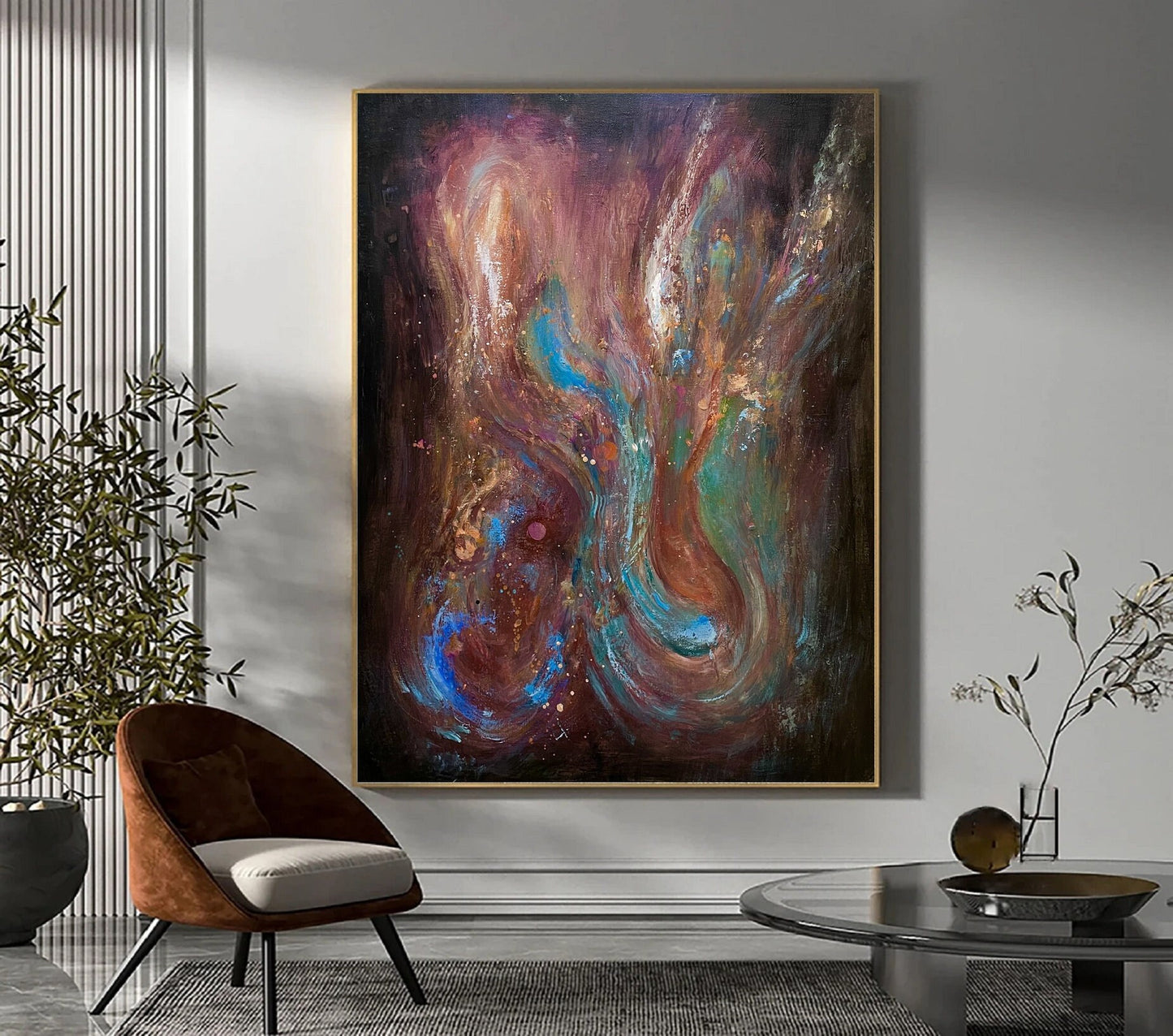 Original Abstract Painting Purple Abstract Painting Green Abstract Painting Blue Abstract Painting High Quality Oil Painting:Soul