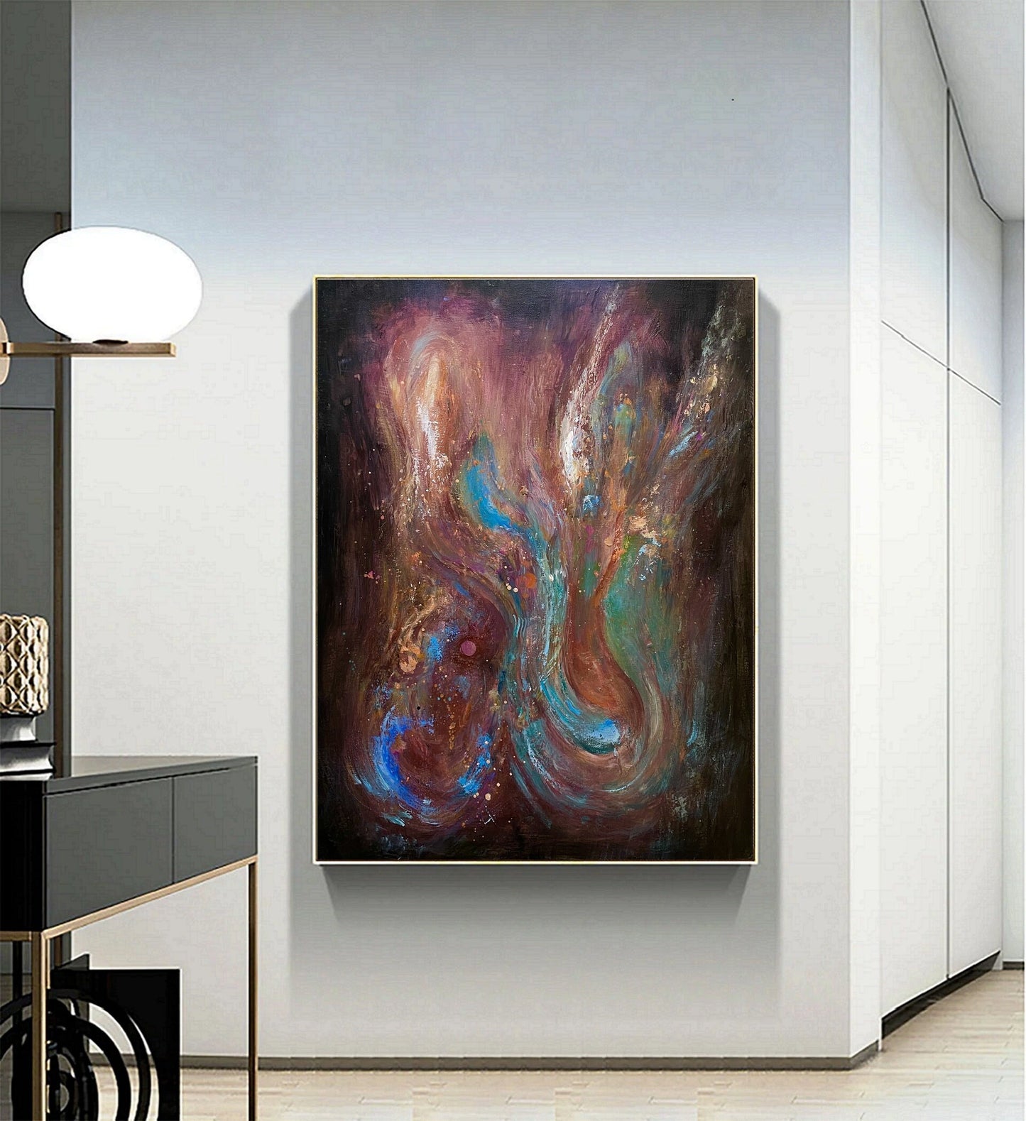 Original Abstract Painting Purple Abstract Painting Green Abstract Painting Blue Abstract Painting High Quality Oil Painting:Soul