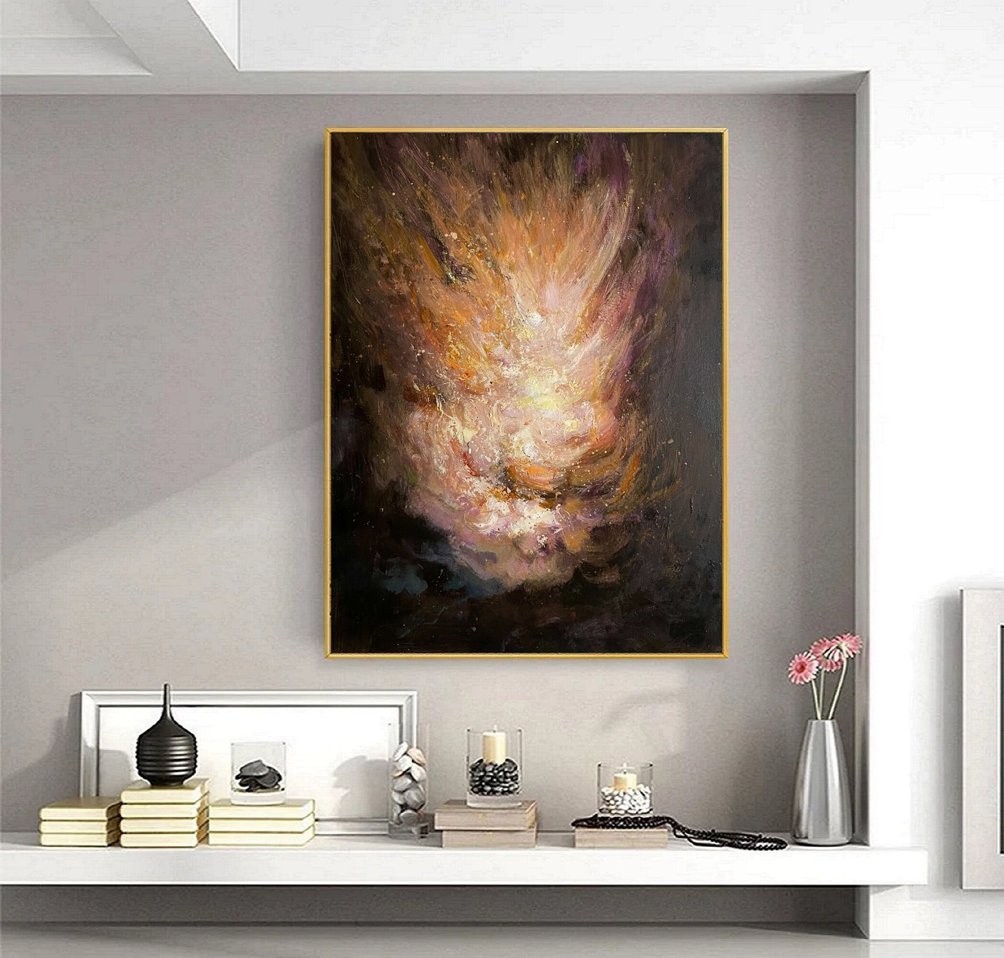 Original Abstract Painting Orange Abstract Painting Pink Abstract Painting Purple Abstract Painting High Quality Art Painting:Flame
