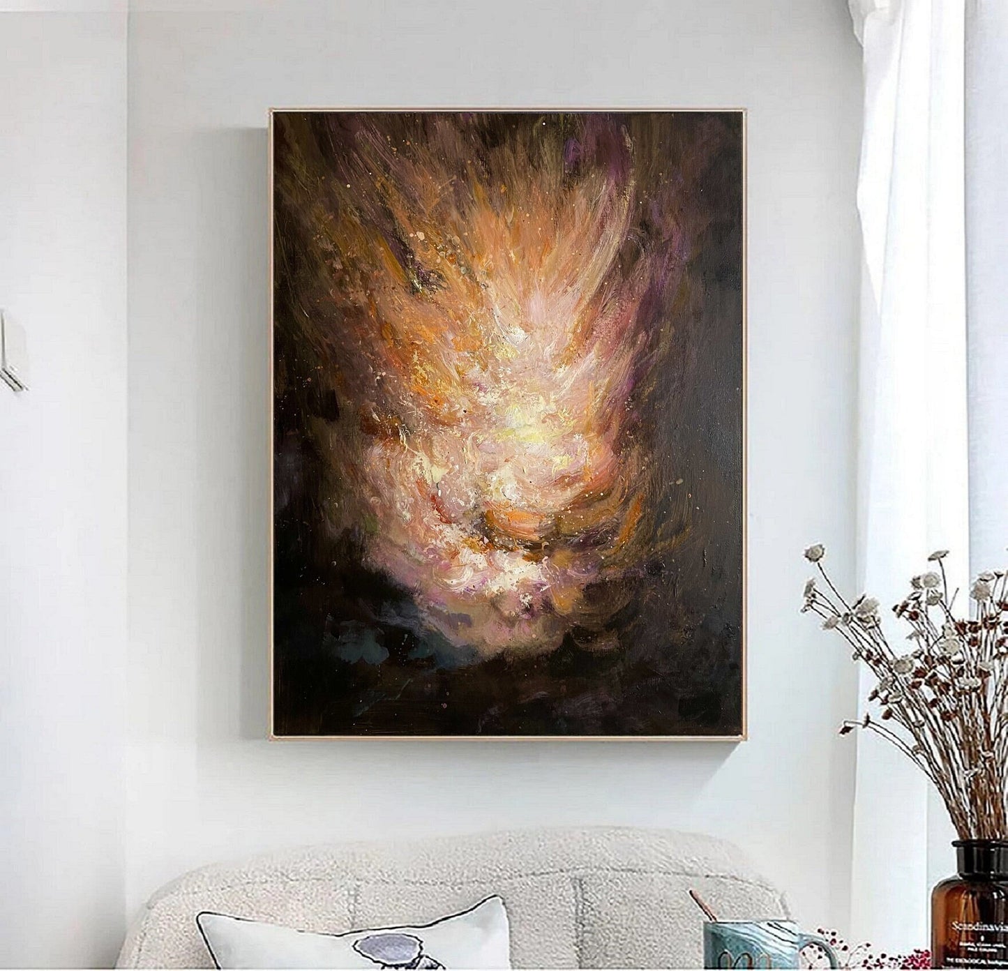 Original Abstract Painting Orange Abstract Painting Pink Abstract Painting Purple Abstract Painting High Quality Art Painting:Flame
