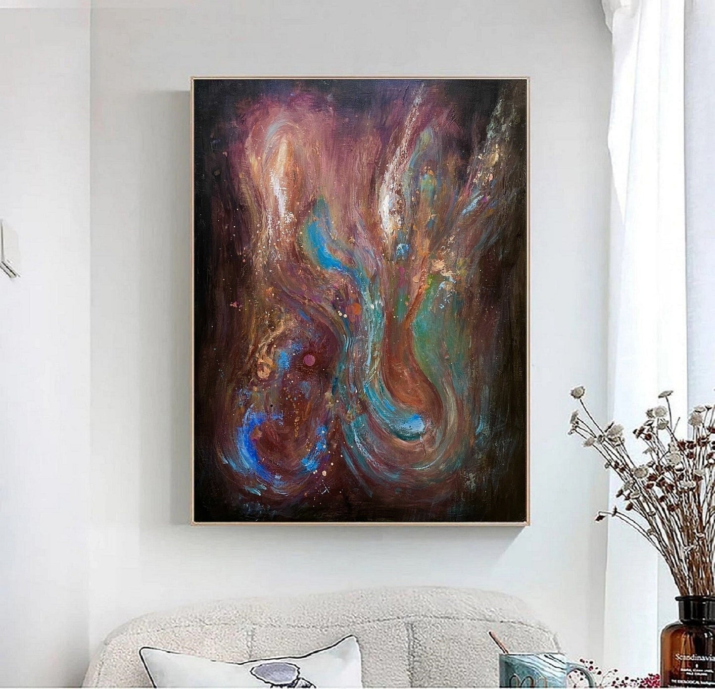 Original Abstract Painting Purple Abstract Painting Green Abstract Painting Blue Abstract Painting High Quality Oil Painting:Soul