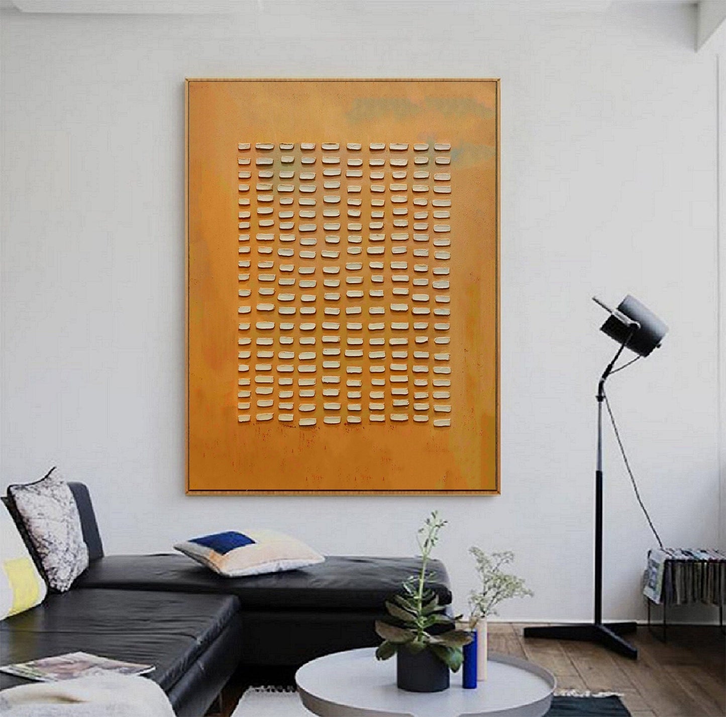 Orange Abstract Art Boho Wall Art Painting Orange Minimalist Painting Wabi Sabi Art Orange Wall Art 3D Texture Painting Beige Wall Art