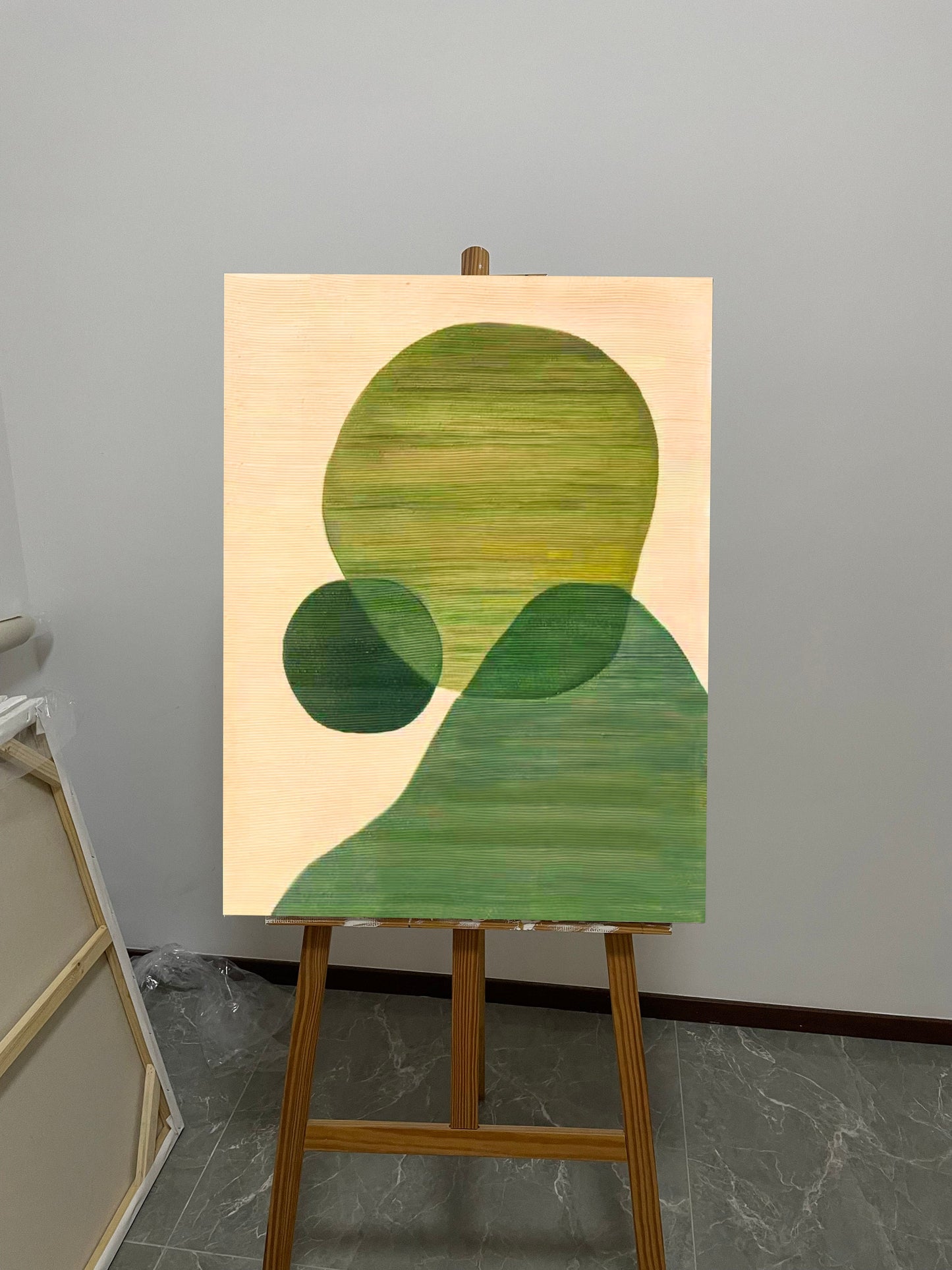 Wabi Sabi Wall Art Green Boho Wall Art Minimalist Textured Painting Green Minimailist Art Green Abstract Geometric Art Large Modern Wall Art