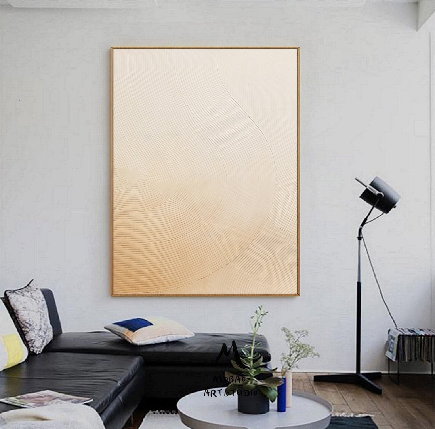 Beige Abstract Painting Beige Minimalist Art Painting Boho Wall Art Wabi Sabi Wall Art Beige Textured Art Beige Wall Art Contemporary Art