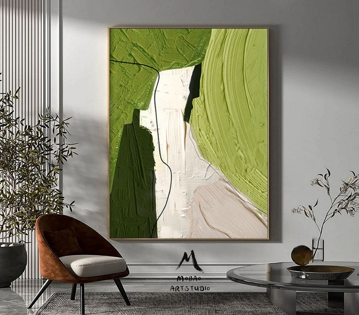 Green Minimalist Painting Green Texture Art Boho Wall Art Beige Texture Art Green Minimalist Canvas Art Wabi Sabi Wall Art Green Wall Art
