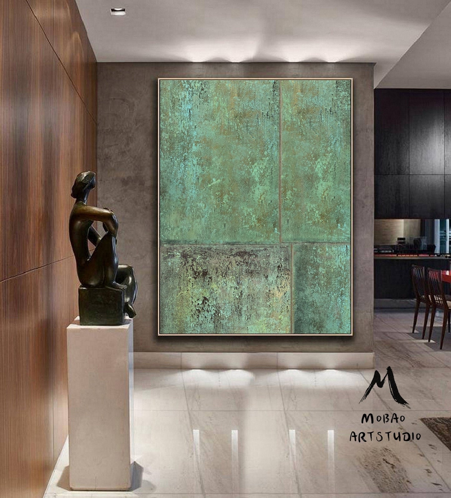Green Minimalism Painting Green Wall Art Green Canvas Art Painting Green Abstract Art Green Canvas Wall Art Large Green Abstract Painting