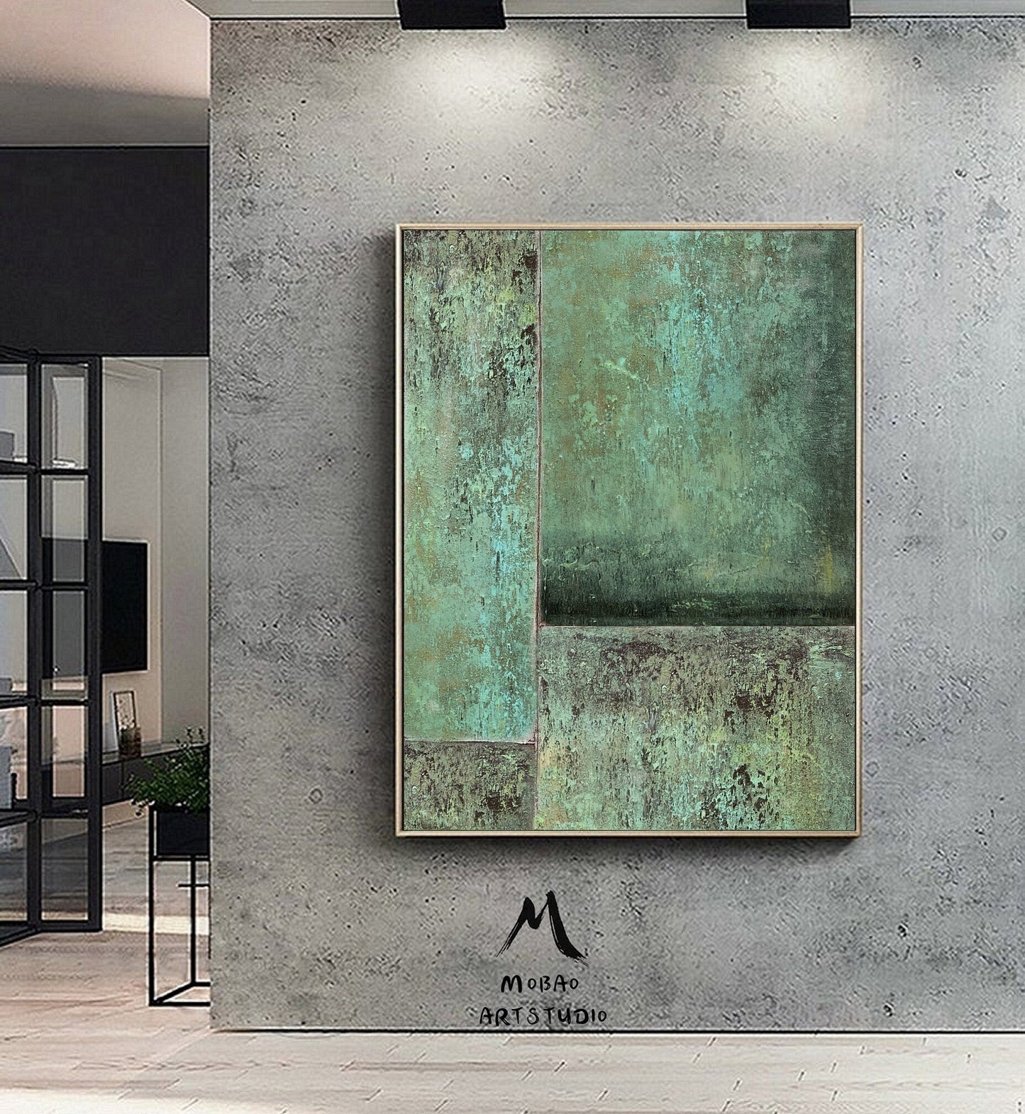 Green Minimalism Painting Green Wall Art Green Abstract Art Large Green Abstract Painting Green Canvas Art Painting Green Canvas Wall Art