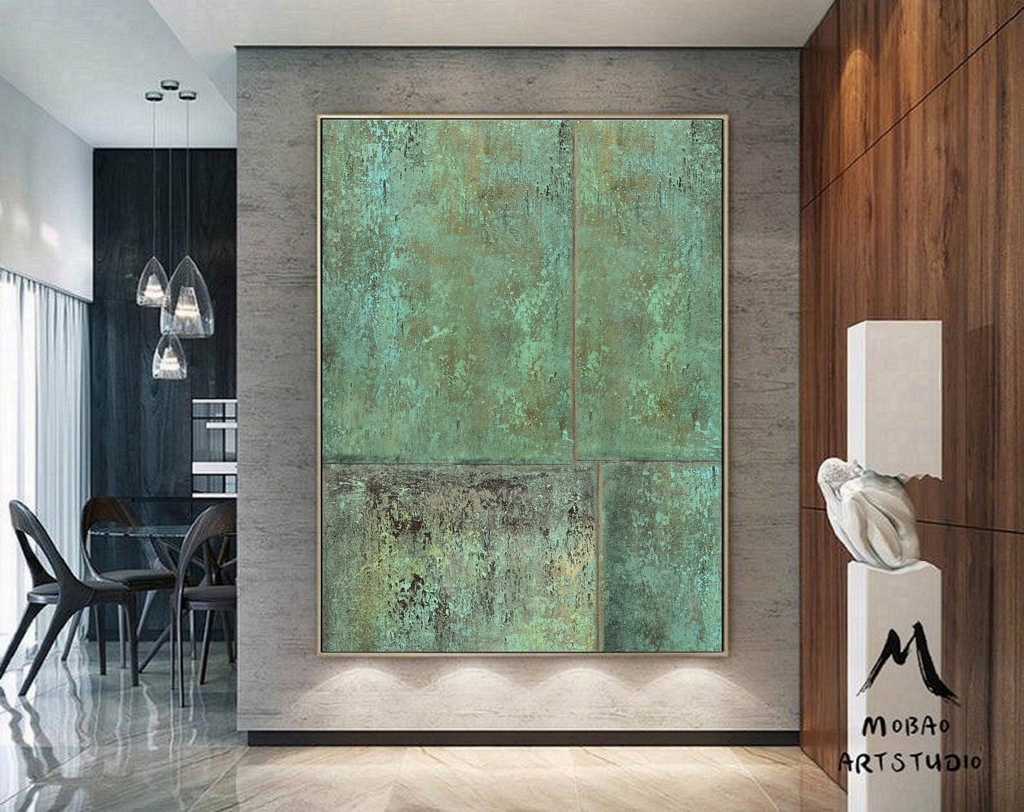 Green Minimalism Painting Green Wall Art Green Canvas Art Painting Green Abstract Art Green Canvas Wall Art Large Green Abstract Painting