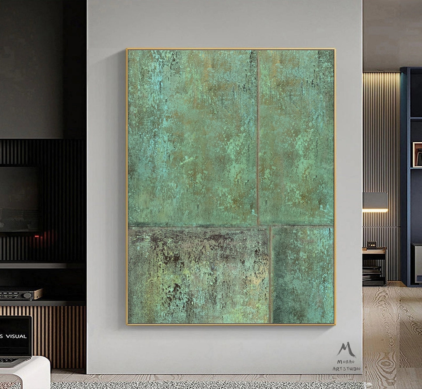 Green Minimalism Painting Green Wall Art Green Canvas Art Painting Green Abstract Art Green Canvas Wall Art Large Green Abstract Painting