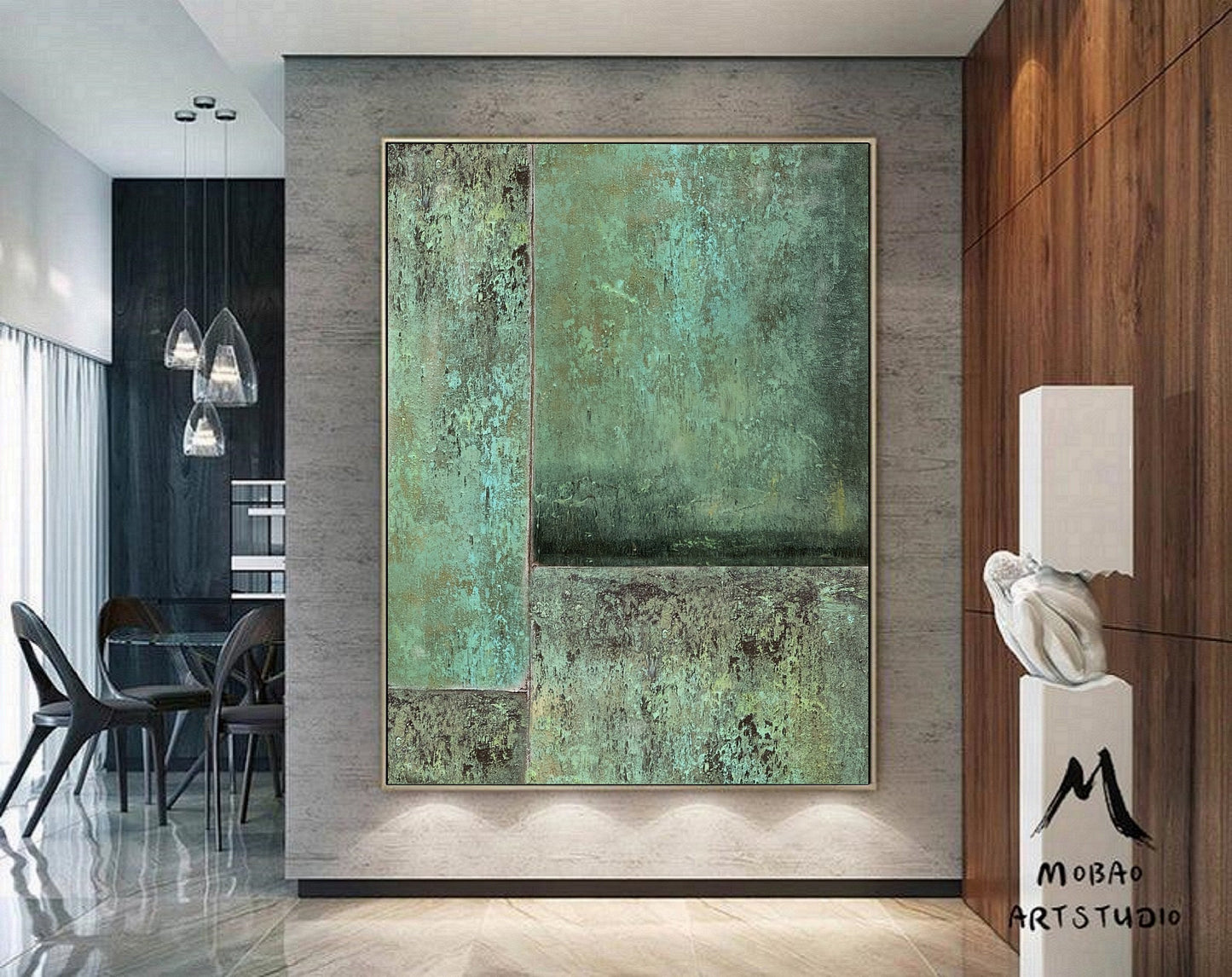 Green Minimalism Painting Green Wall Art Green Abstract Art Large Green Abstract Painting Green Canvas Art Painting Green Canvas Wall Art