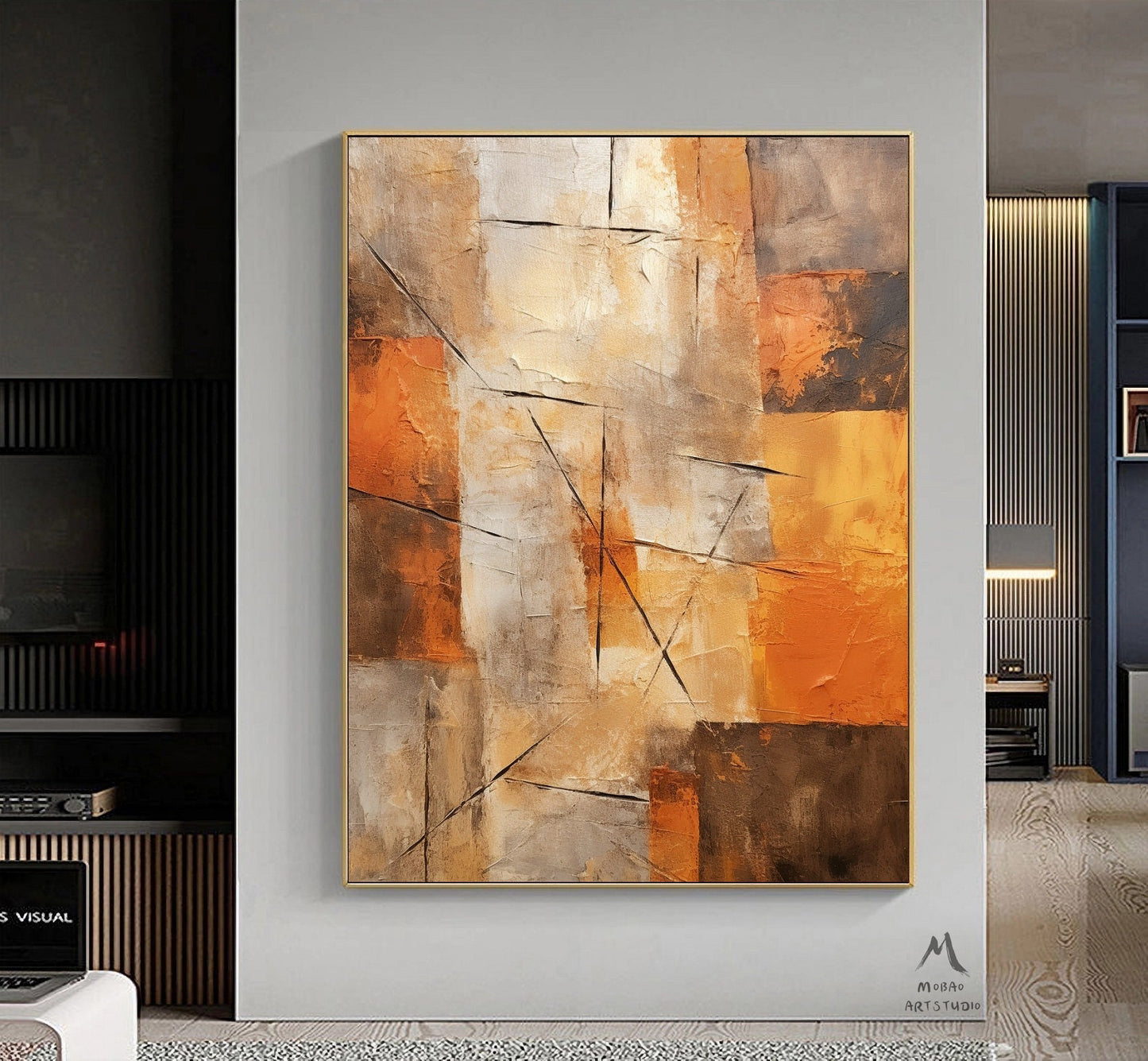 Orange Abstract Art Orange 3D Texture Art Beige Minimalist Art Beige Wall Art Orange Abstract Painting Orange Wall Art Modern Wall Art