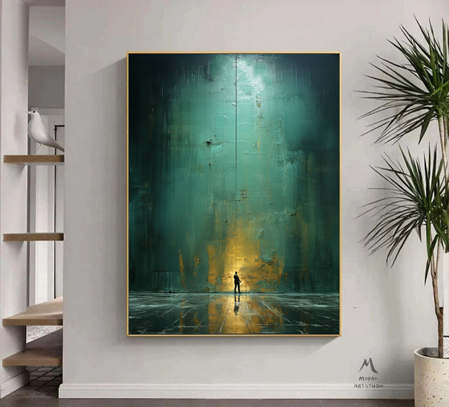 Green Minimalism Painting Green Wall Art Green Canvas Wall Art Large Green Abstract Painting Green Canvas Painting Green Abstract Art:Hope-6