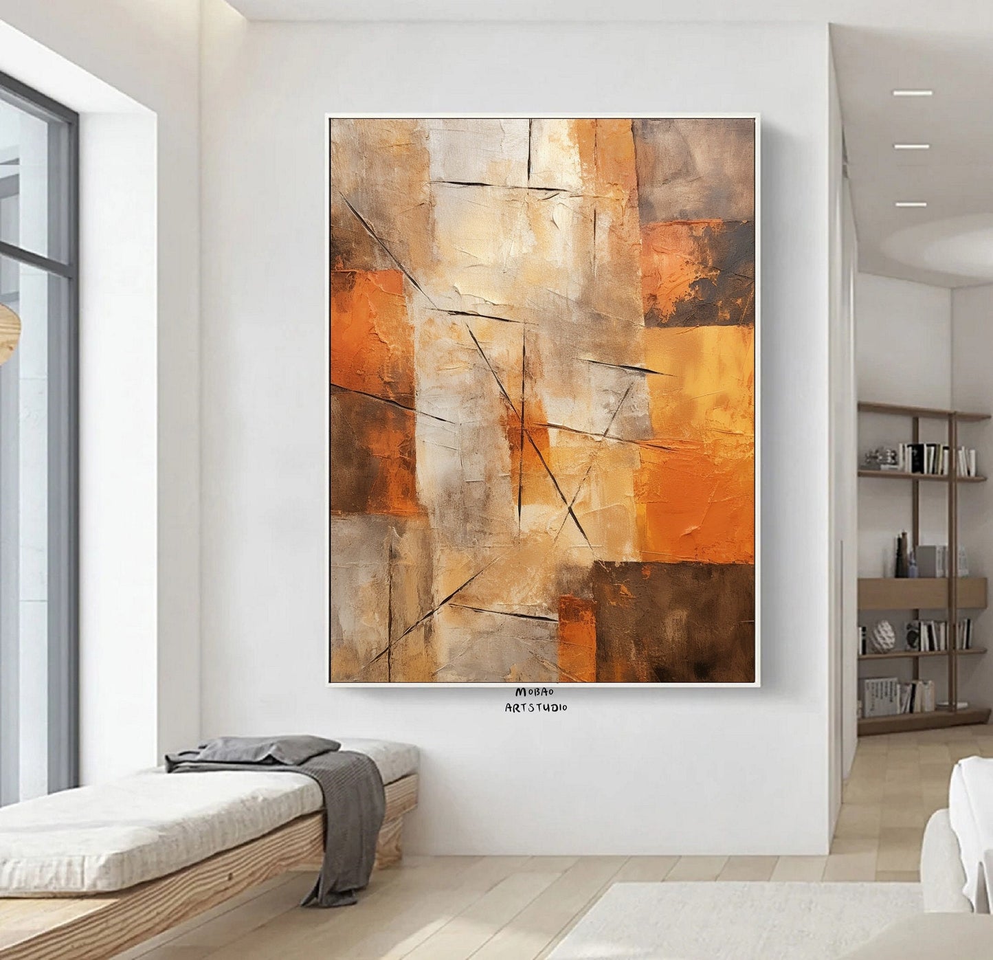 Orange Abstract Art Orange 3D Texture Art Beige Minimalist Art Beige Wall Art Orange Abstract Painting Orange Wall Art Modern Wall Art