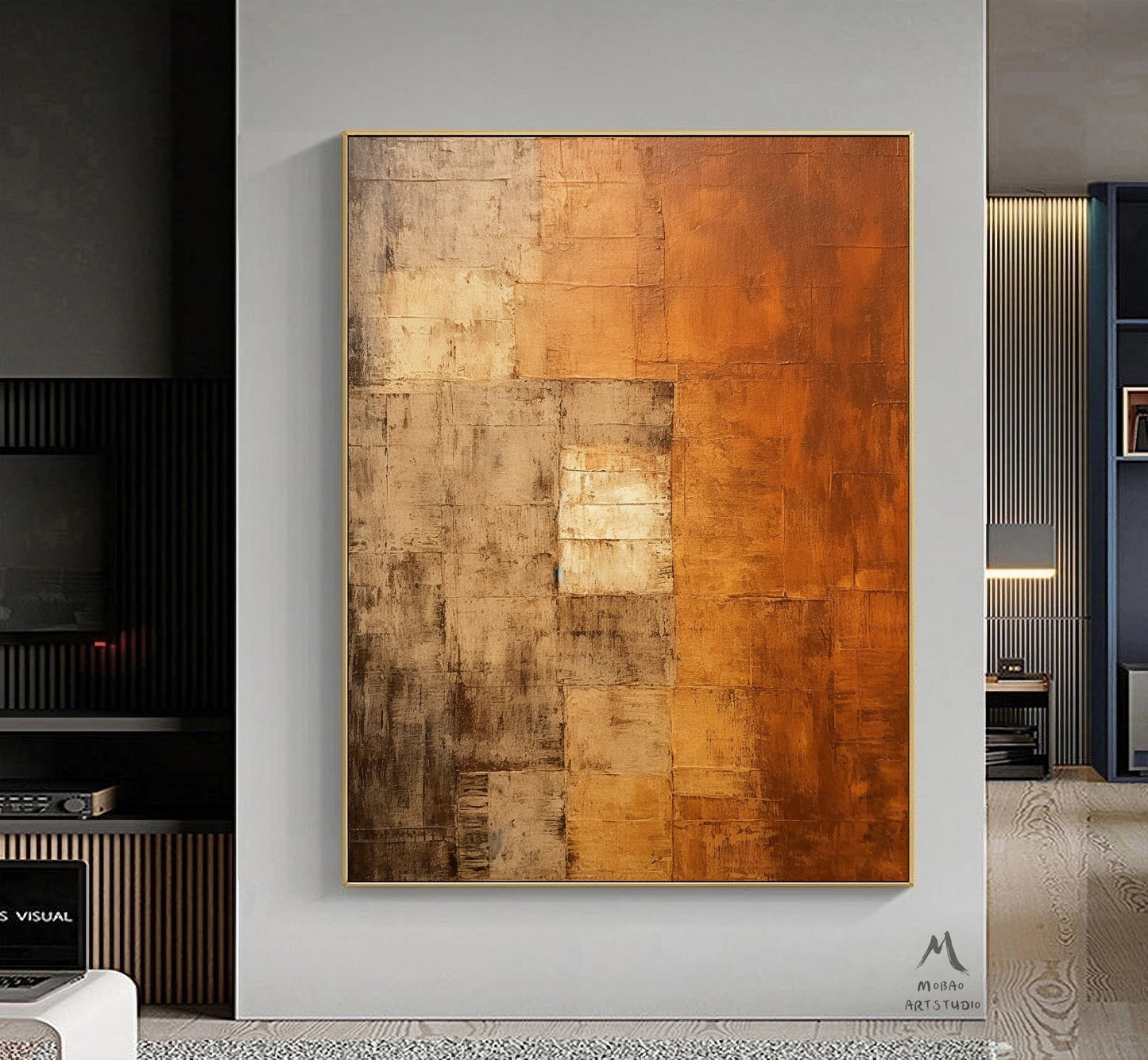 Orange Abstract Painting Brown Minimalist Art Orange 3D Texture Art Orange Abstract Art Brown Wall Art Brown Abstract Art Brown Wall Art