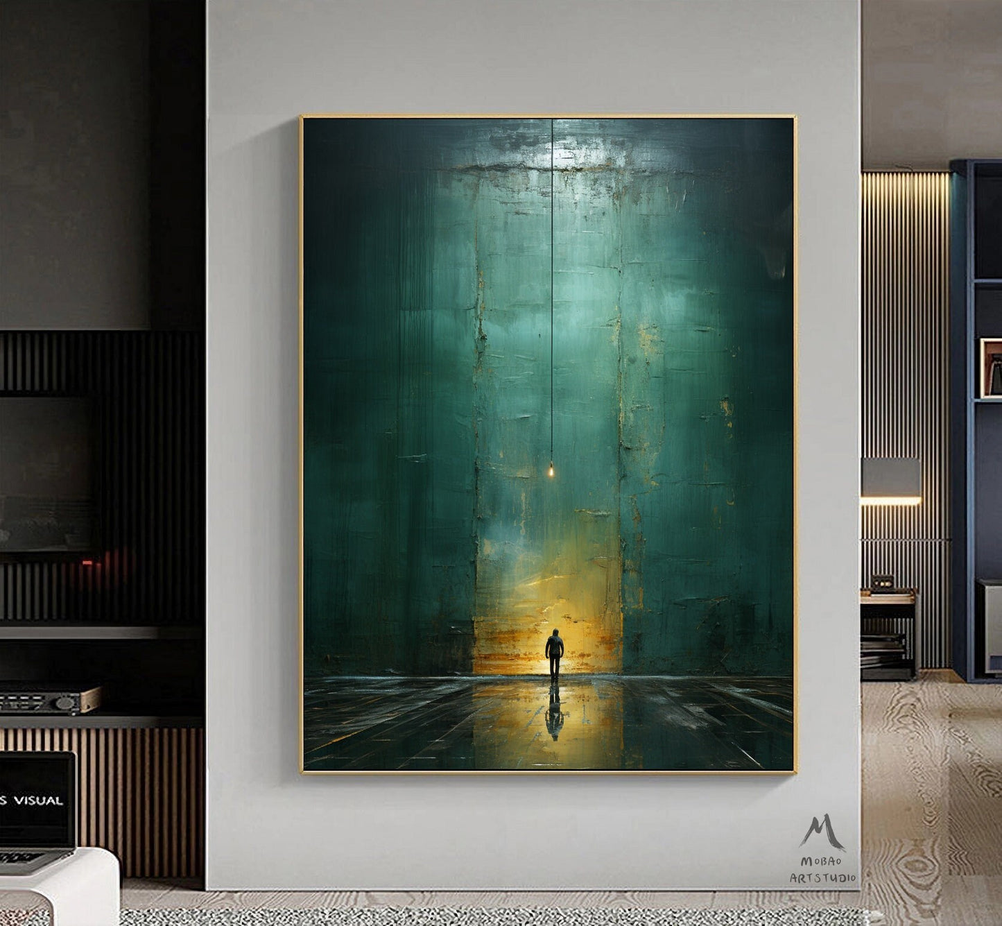 Large Green Abstract Painting Green Minimalism Painting Green Wall Art Green Canvas Painting Green Abstract Art Green Canvas Wall Art:Hope-4