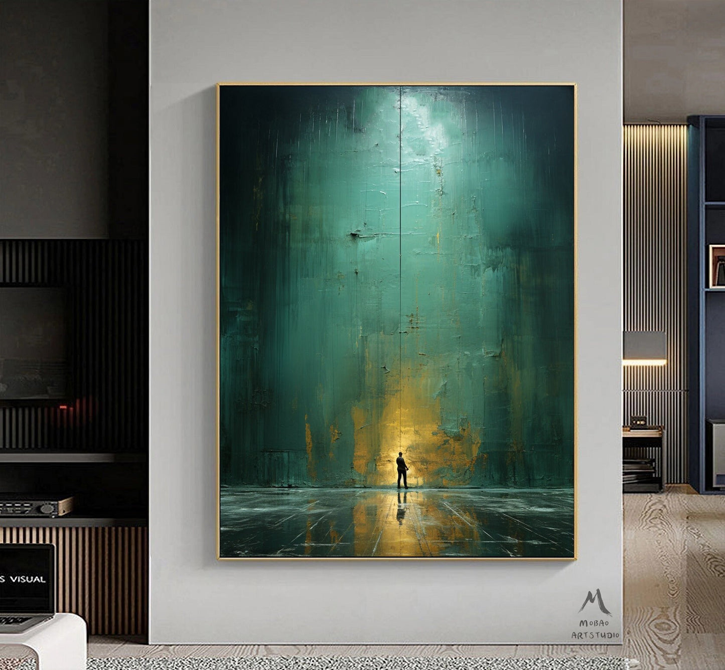 Green Minimalism Painting Green Wall Art Green Canvas Wall Art Large Green Abstract Painting Green Canvas Painting Green Abstract Art:Hope-6