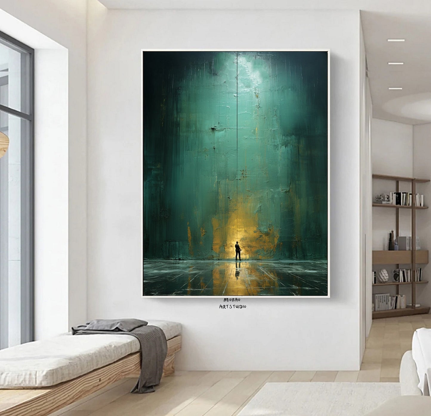 Green Minimalism Painting Green Wall Art Green Canvas Wall Art Large Green Abstract Painting Green Canvas Painting Green Abstract Art:Hope-6