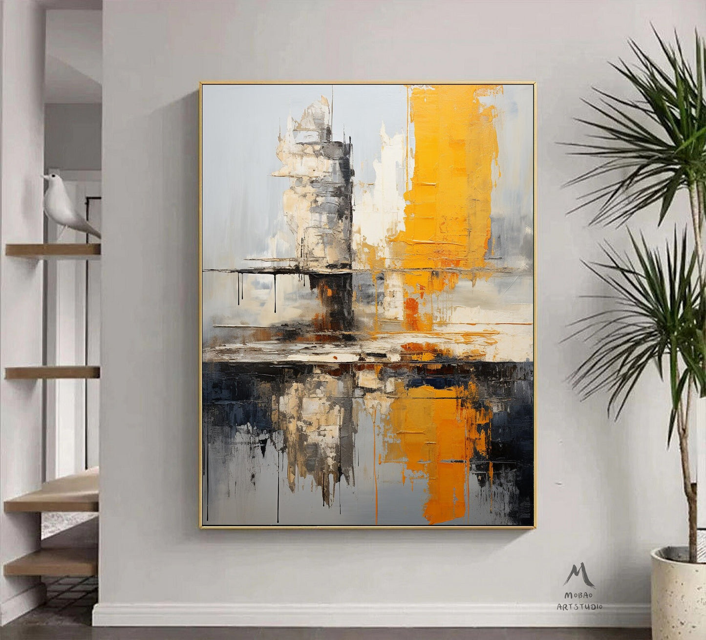 Large Texture Art Beige Abstract Wall Art Beige Minimalist Art Yellow Canvas Wall Art Orange Texture Art Beige Wall Art Orange Abstract Art