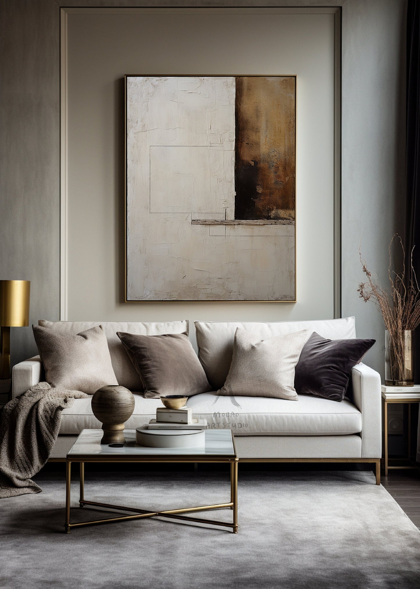 Beige Minimalist Painting Boho Wall Art Neutral Wall Art Beige Wall Art Wabi Sabi Wall Art Brown Abstract Art Large Texture Abstract Art