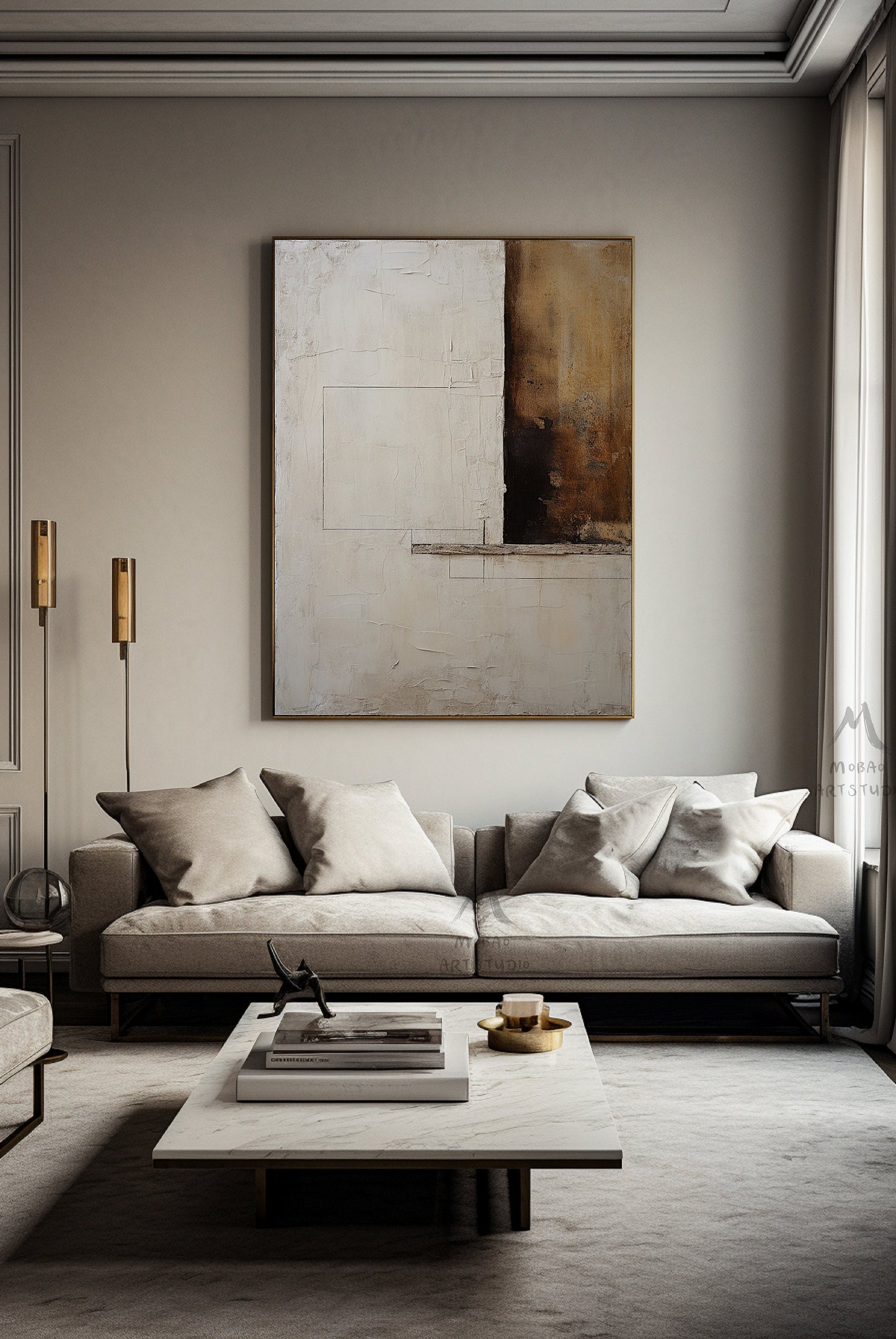 Beige Minimalist Painting Boho Wall Art Neutral Wall Art Beige Wall Art Wabi Sabi Wall Art Brown Abstract Art Large Texture Abstract Art