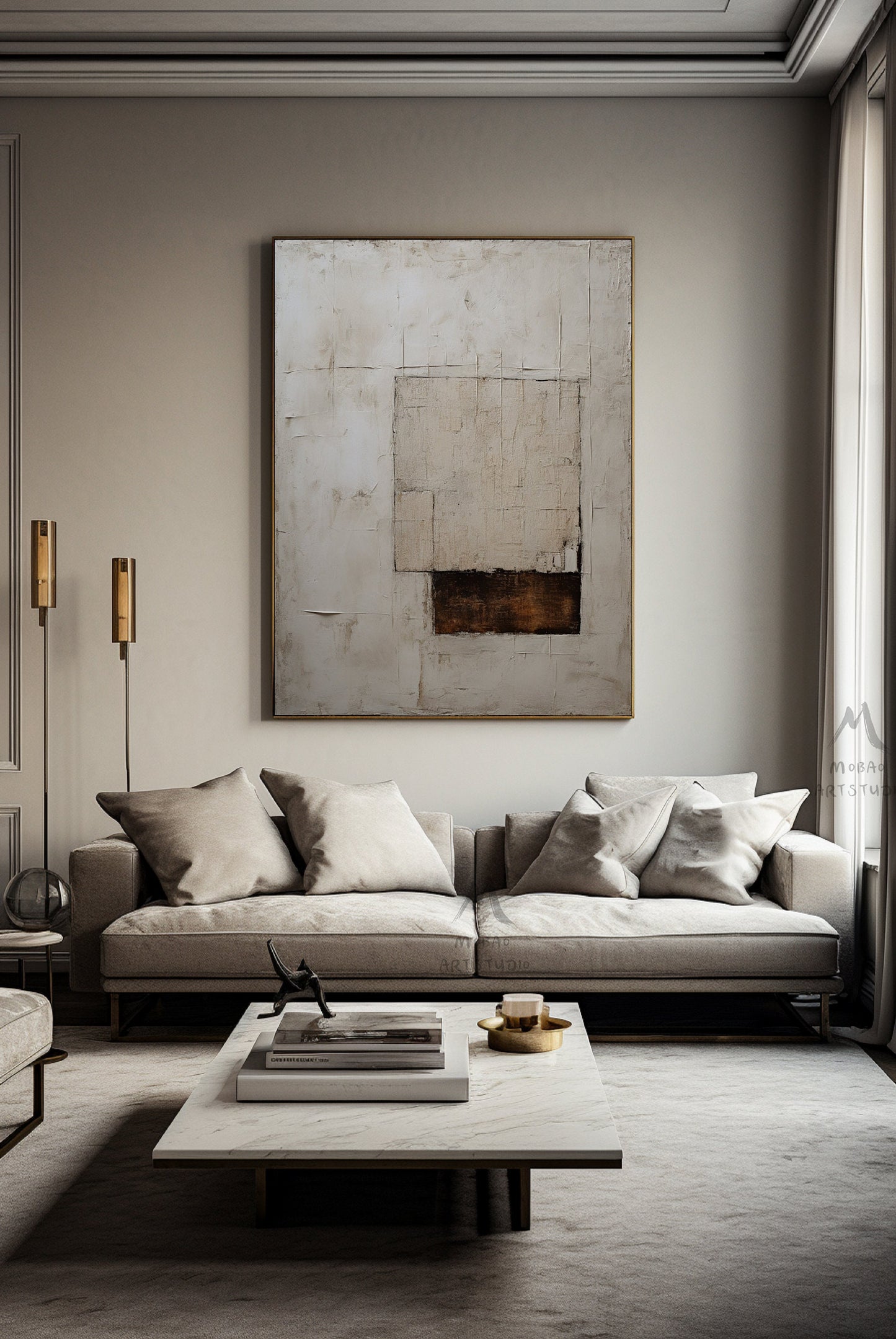 Wabi Sabi Wall Art Beige Wall Art Brown Abstract Art Neutral Wall Art Boho Wall Art Beige Minimalist Painting Large Texture Abstract Art