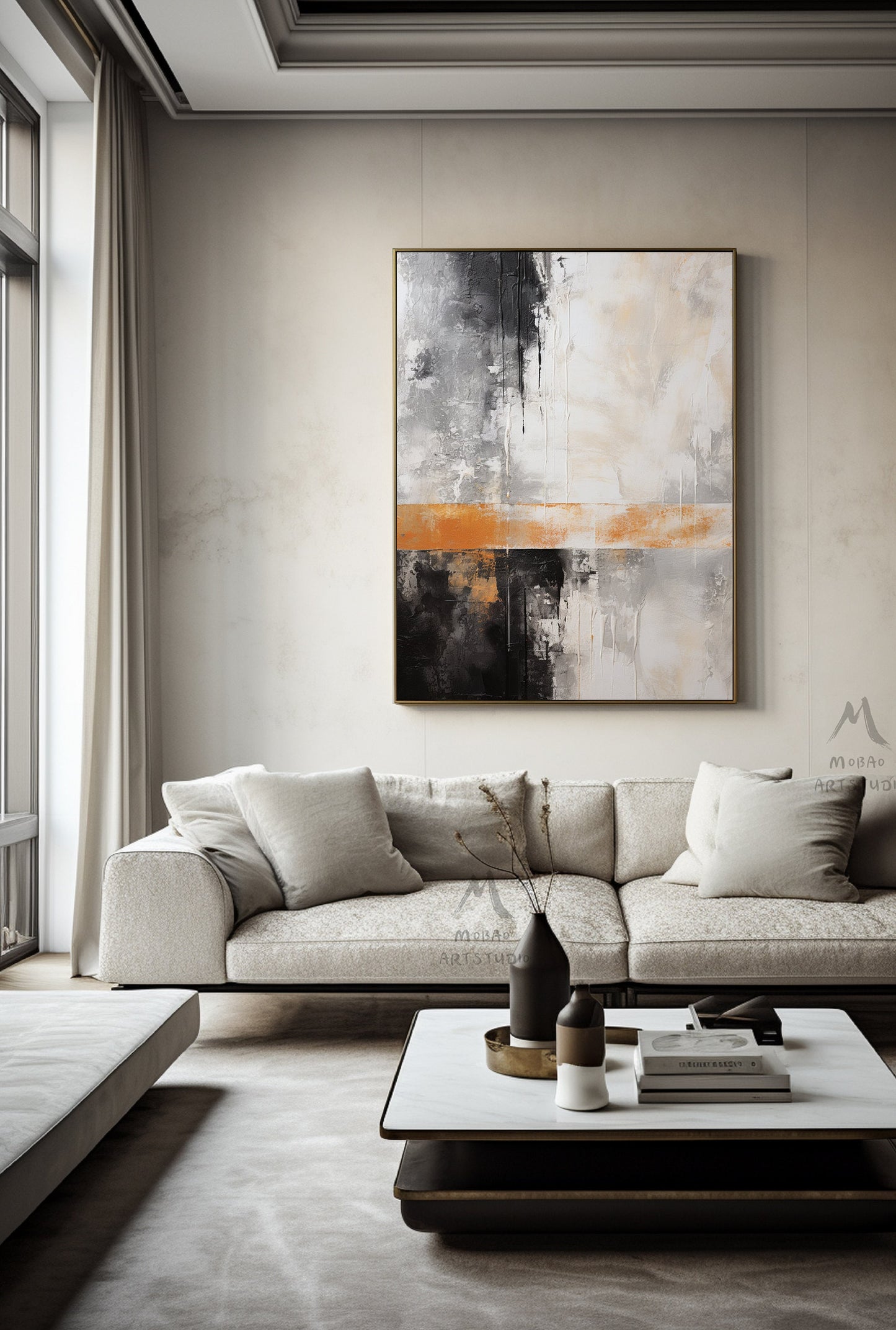 Boho Wall Art Gray Wall Art Neutral Canvas Art Wabi Sabi Wall Art Orange Wall Art Black Abstract Art Beige Abstract Art Beige Wall Art
