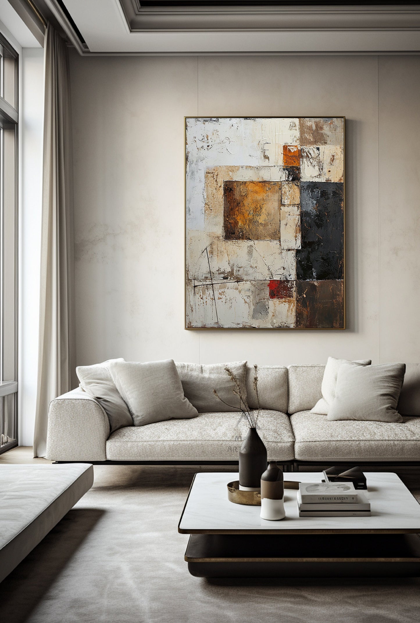 Beige Texture Art Brown Painting White Minimalist Art Wabi Sabi Wall Art Large Texture Painting Gray Abstract Wall Art Beige Canvas Wall Art