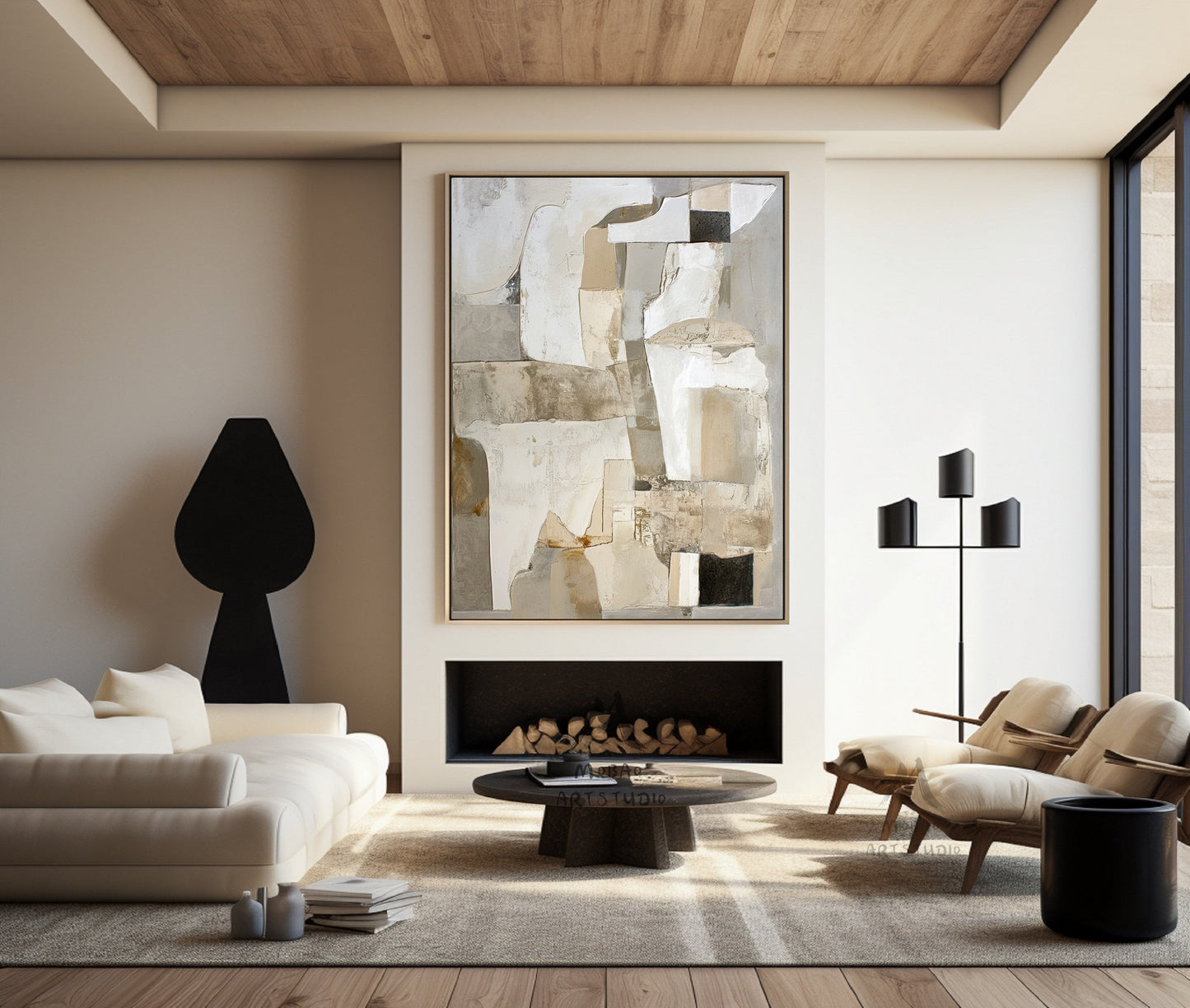 Beige Wall Art Beige Wabi Sabi Wall Art Beige Texture Painting Boho Wall Art Gray Abstract Art Gray Abstract Painting Beige Modern Wall Art