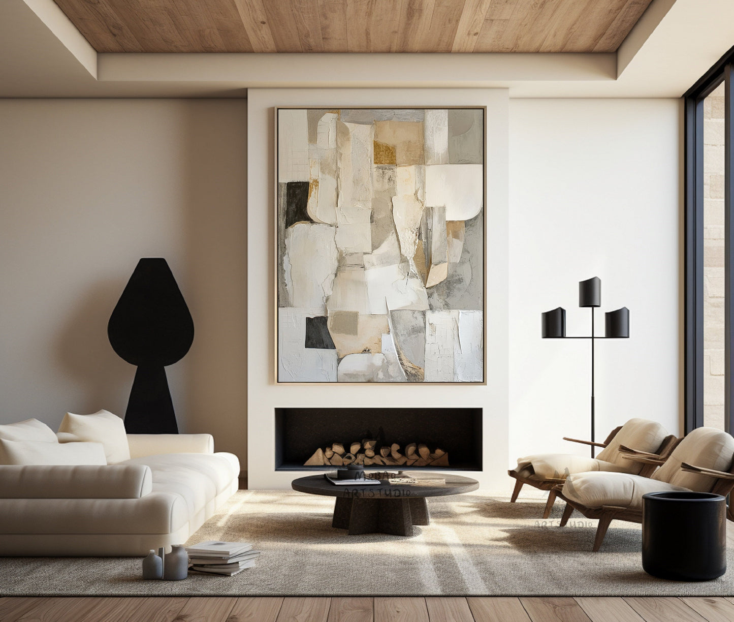 Beige Wabi Sabi Wall Art Gray Texture Painting Boho Wall Art Beige Texture Art Gray Abstract Painting Beige Modern Wall Art Beige Wall Art