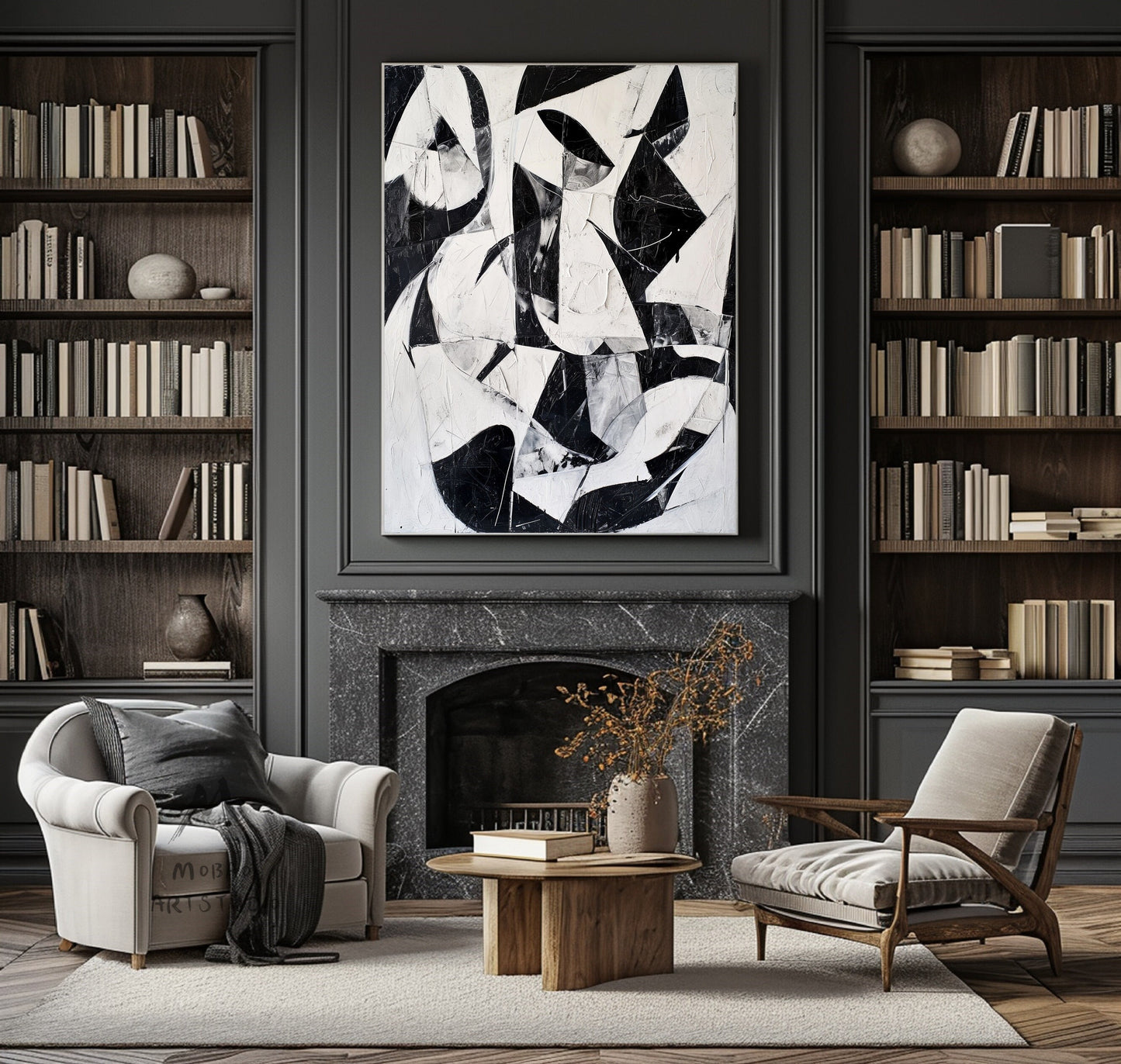 Black Textured Wall Art Black And White Minimal Painting White Textured Wall Art Black Wall Art Contemporary Abstract Art for Living Room