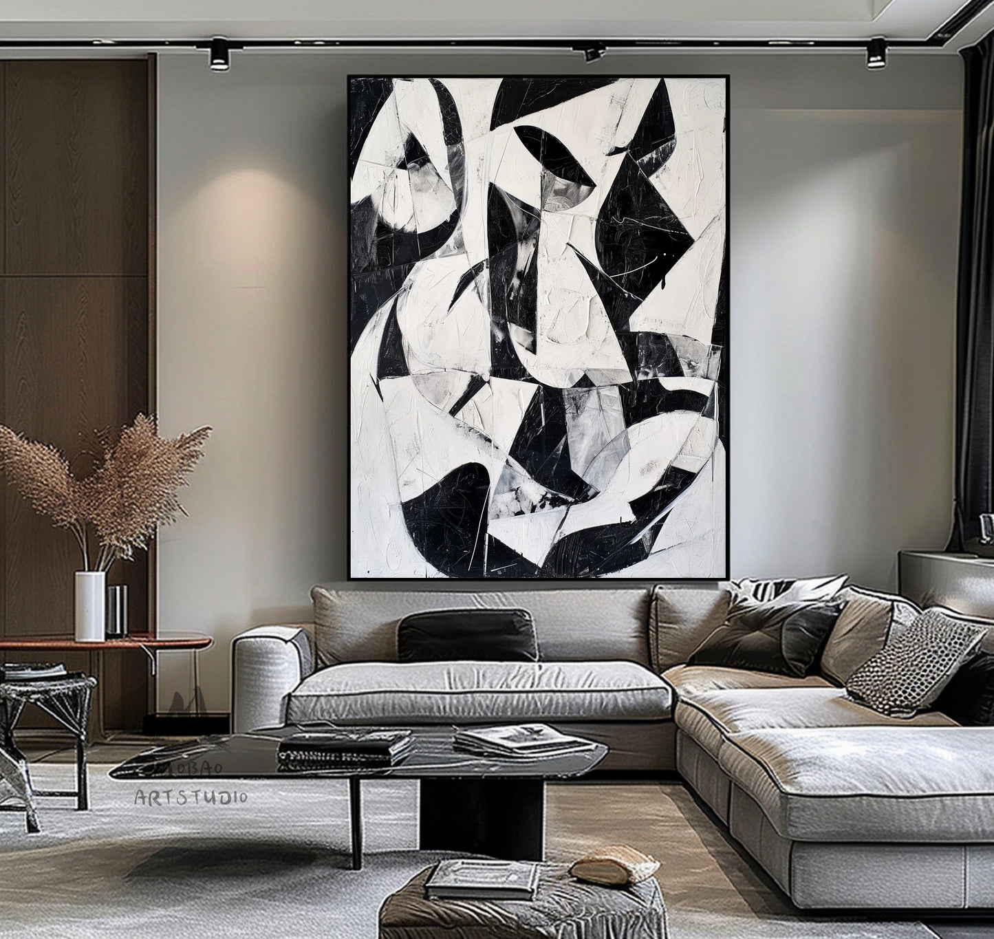 Black Textured Wall Art Black And White Minimal Painting White Textured Wall Art Black Wall Art Contemporary Abstract Art for Living Room