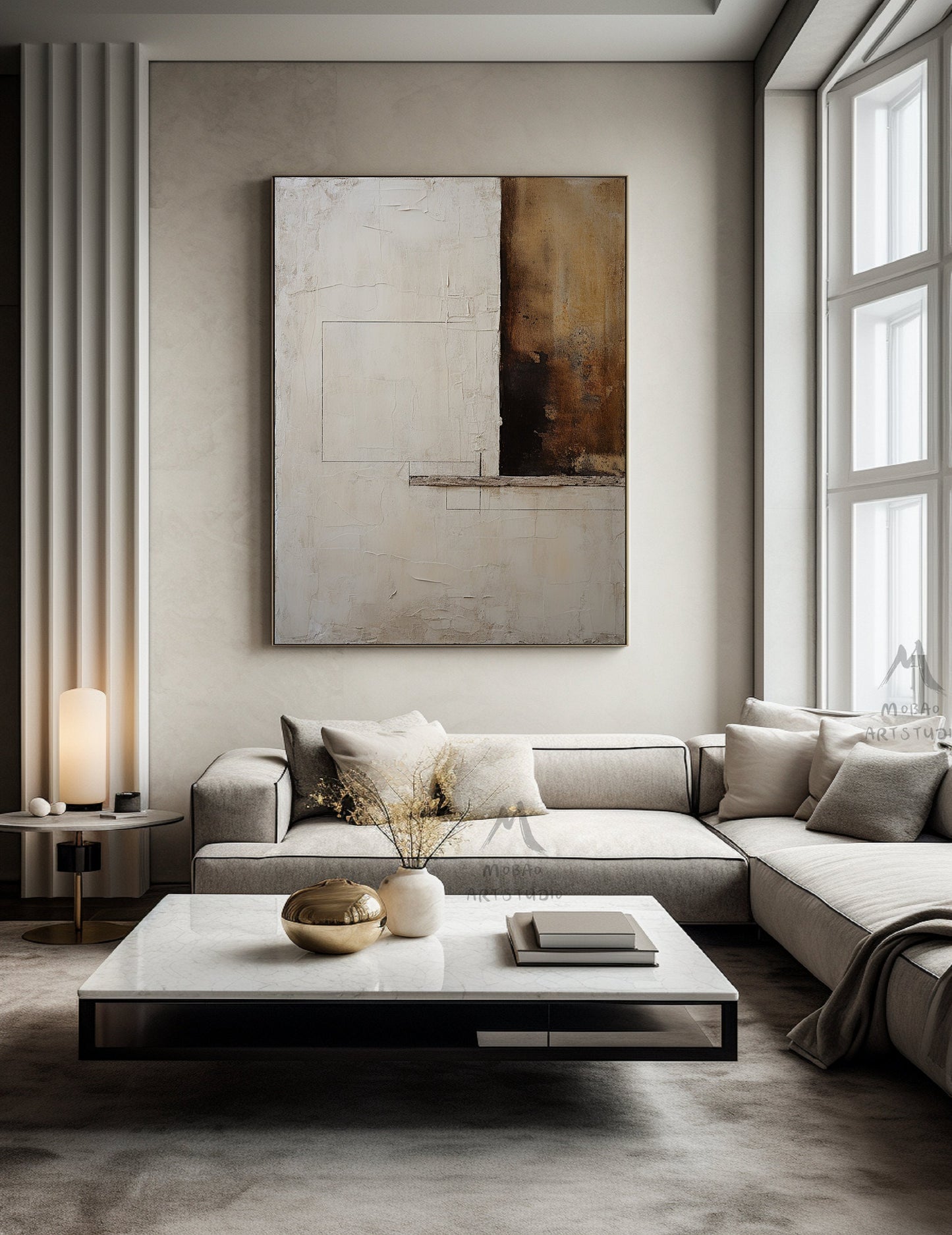 Beige Minimalist Painting Boho Wall Art Neutral Wall Art Beige Wall Art Wabi Sabi Wall Art Brown Abstract Art Large Texture Abstract Art