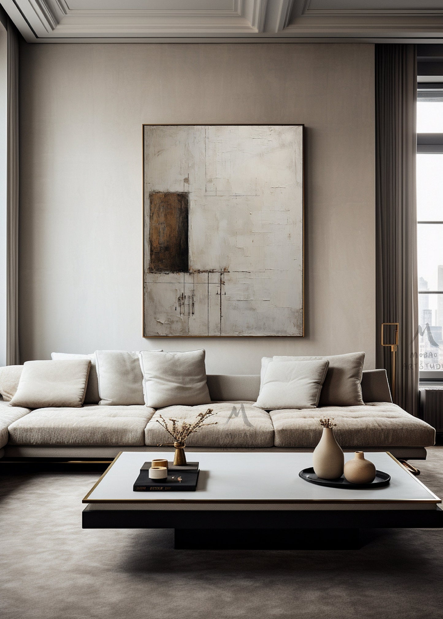 Beige Wall Art Beige Minimalist Painting Boho Wall Art Wabi Sabi Wall Art Brown Abstract Art Neutral Wall Art Large Texture Abstract Art