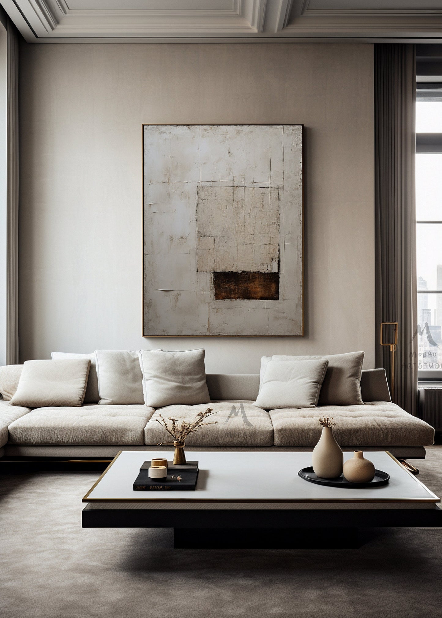 Wabi Sabi Wall Art Beige Wall Art Brown Abstract Art Neutral Wall Art Boho Wall Art Beige Minimalist Painting Large Texture Abstract Art